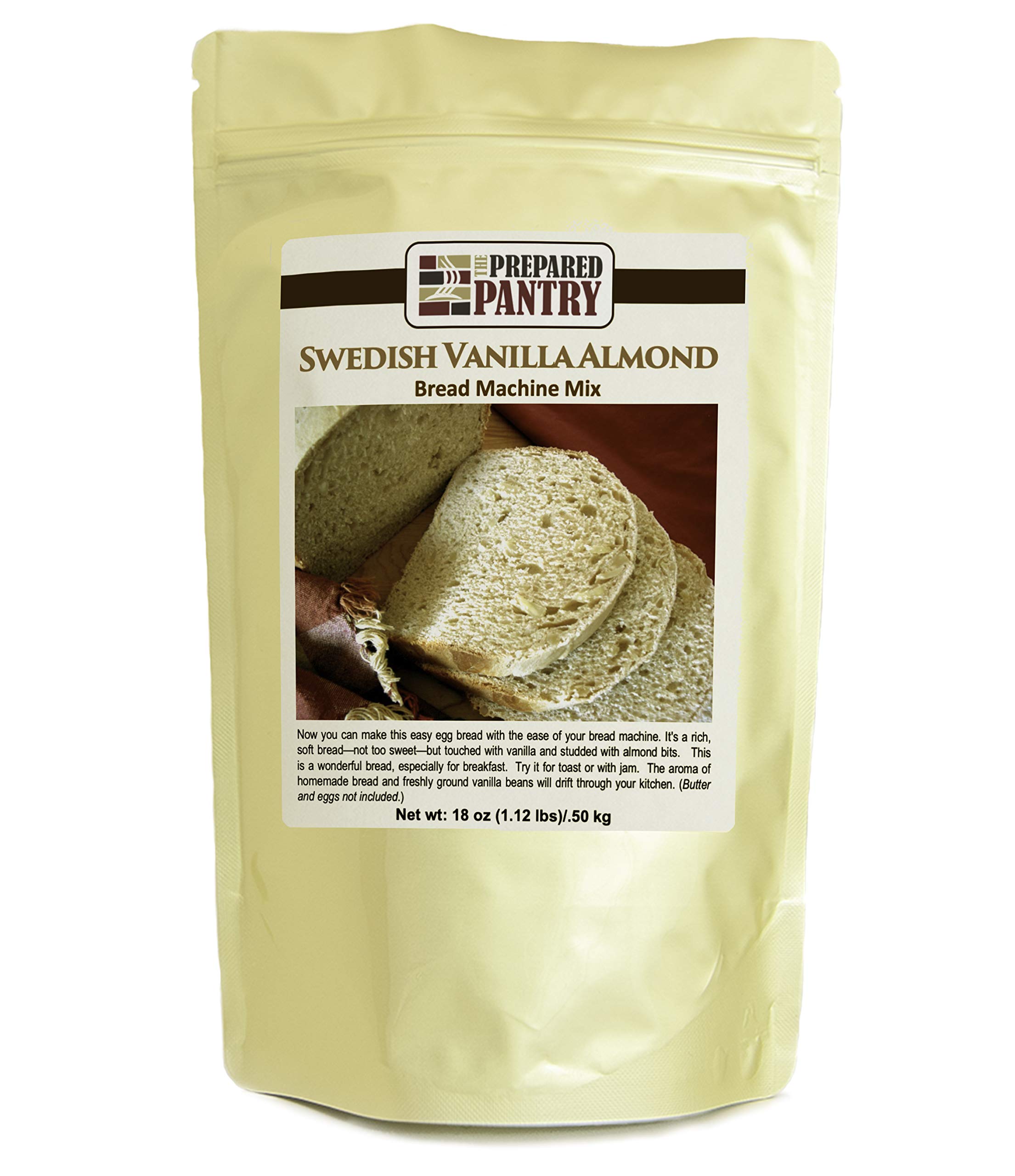 Premium Swedish Vanilla Almond Gourmet Bread Mix - Easy Bake for Bread Machine or Oven - Perfect for Breakfast, Brunch & Holiday Baking
