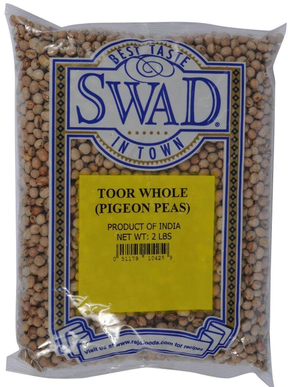 Whole Swad Toor Pigeon Peas 2lb (908g) - Indian Groceries for Curry & Dal
