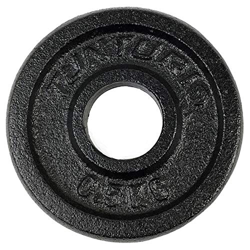 Tunturi 20kg Cast Iron Weight Plate - Unisex Black Single Plate for Home Gym & Strength Training