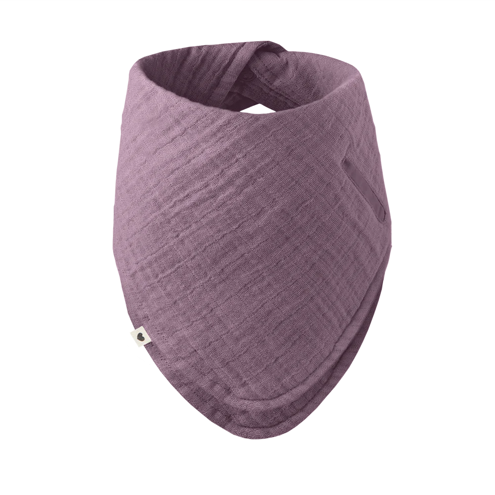 BIBS Organic Muslin Cotton Bandana Bib for Babies - Soft, Absorbent Drool Bib in Mauve Color - Perfect for Feeding, Teething & Everyday Use