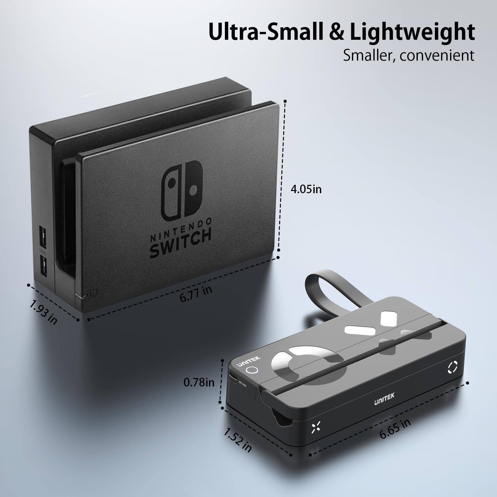 Unitek Switch Dock Station - 4K HDMI/USB 3.0/USB-C Charging Ports, Portable Nintendo Switch Dock Replacement with 4 Game Card Slots | Perfect for Travel, Home Gaming & Multiplayer Sessions