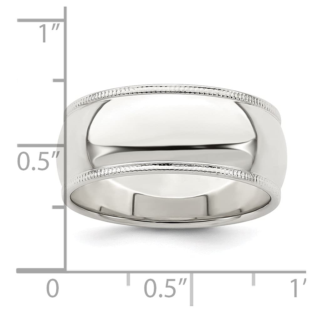 Diamond2Deal Solid 925 Sterling Silver 8mm Milgrain Wedding Band Ring for Women & Men - Elegant Wedding, Engagement & Anniversary Jewelry Gift