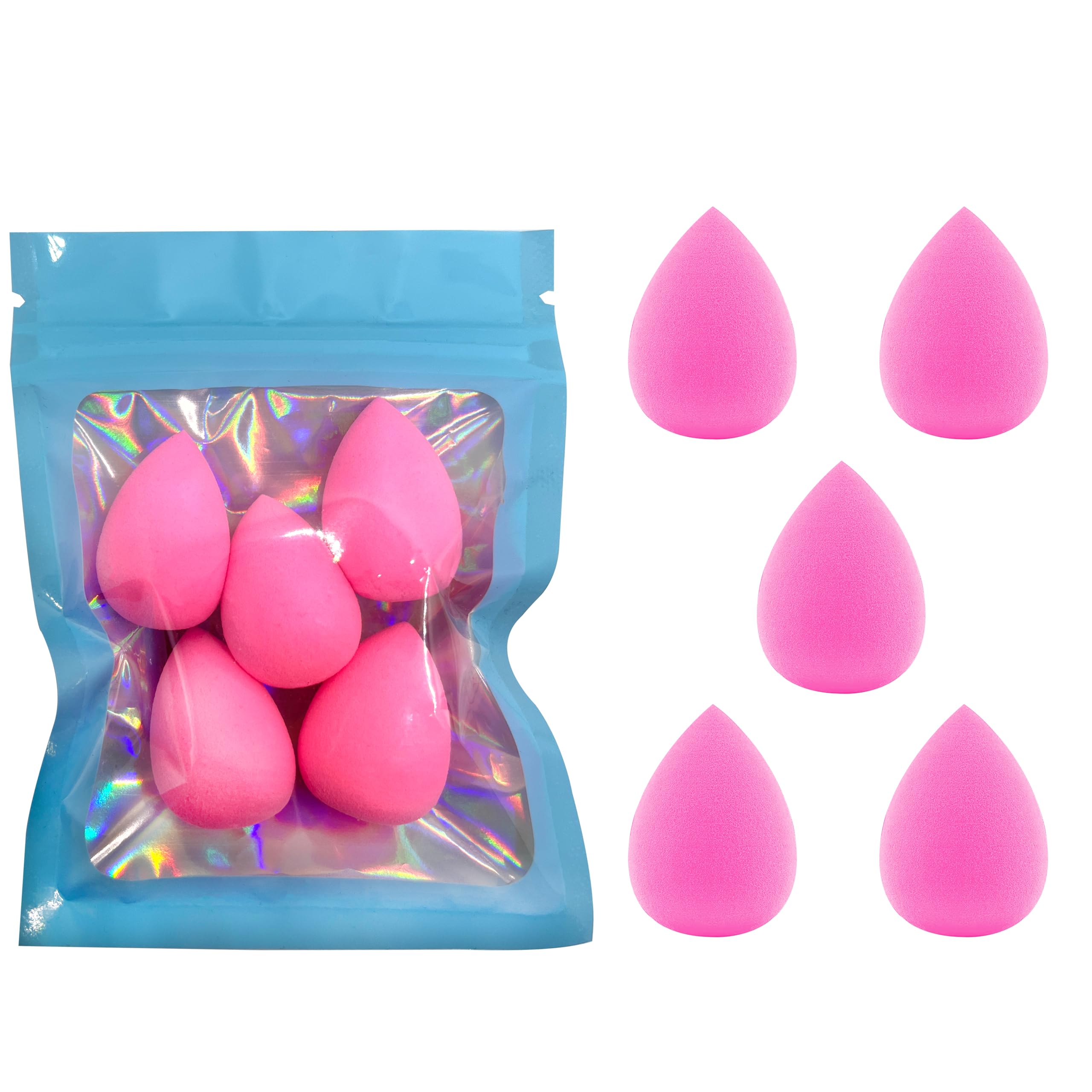 5PCS Mini Beauty Blender Sponges - Soft & Flexible Makeup Sponges for Foundation, Powder & Liquid - Multi-Colored Cosmetic Sponge Set (Pink) - Perfect for Travel, Daily Makeup & Beauty Gifts