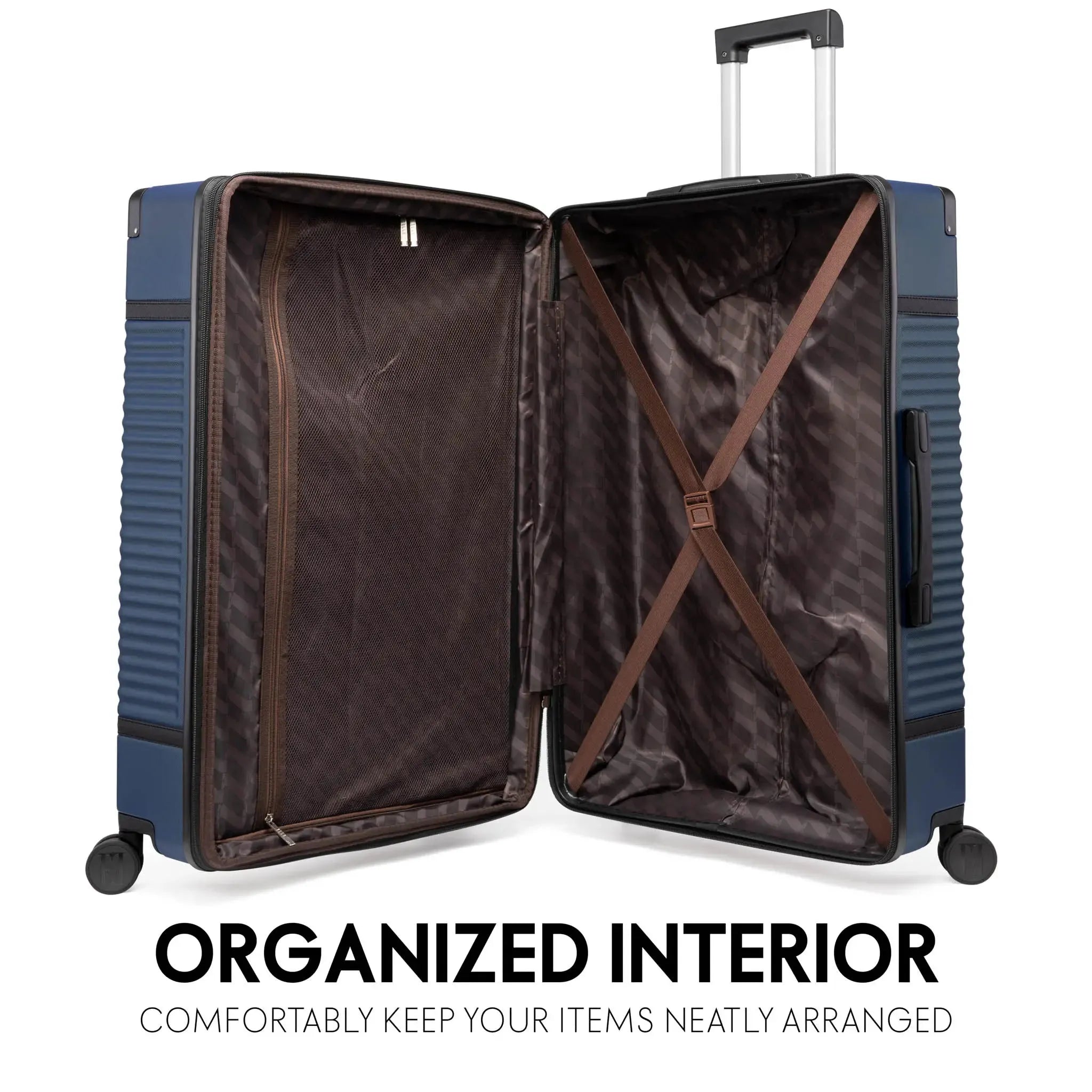 Vintage Expandable 3-Piece Luggage Set by Belleville - Lightweight Spinner Suitcase for Travel, Business Trips & Weekend Getaways