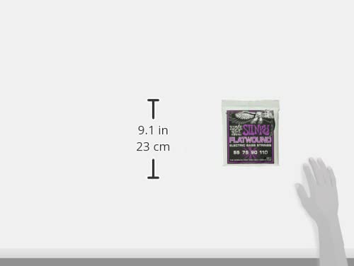 Ernie Ball Power Slinky Flatwound Bass Guitar Strings 55-110 Gauge (P02811) - Premium Nickel Plated Steel for Smooth Playability - Perfect for Jazz, Funk & Studio Recording