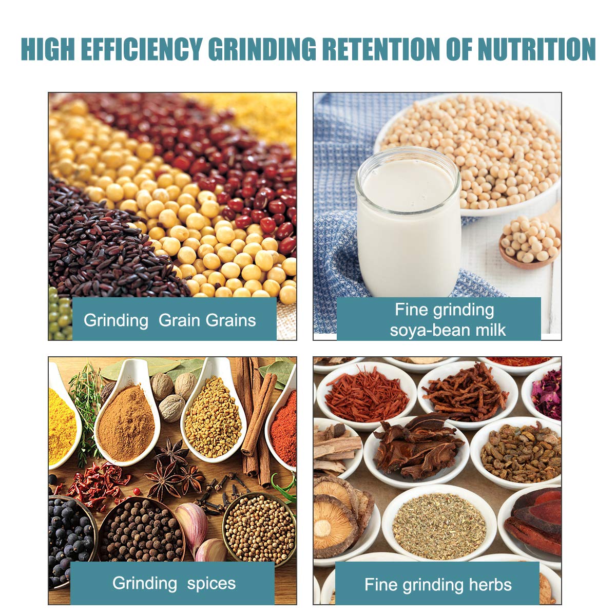 ABORON 3000W Electric Grain Mill Grinder - Wet & Dry Flour Mill for Rice, Wheat, Corn | Commercial & Home Use | Perfect for Baking, Bread Making & Healthy Cooking