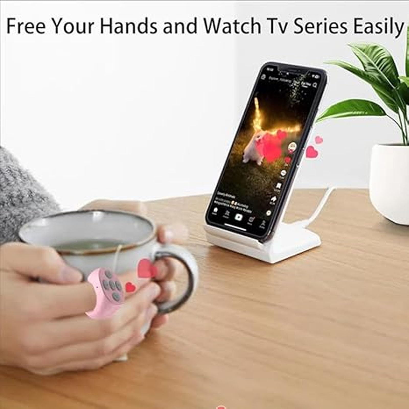 Wireless Bluetooth Page Turner Remote Control for Phone Tablet Camera - Fingertip Presentation Clicker for Teachers, Presenters & Photographers (Black) - Perfect for Online Meetings, Slideshows & Hands-Free Photography