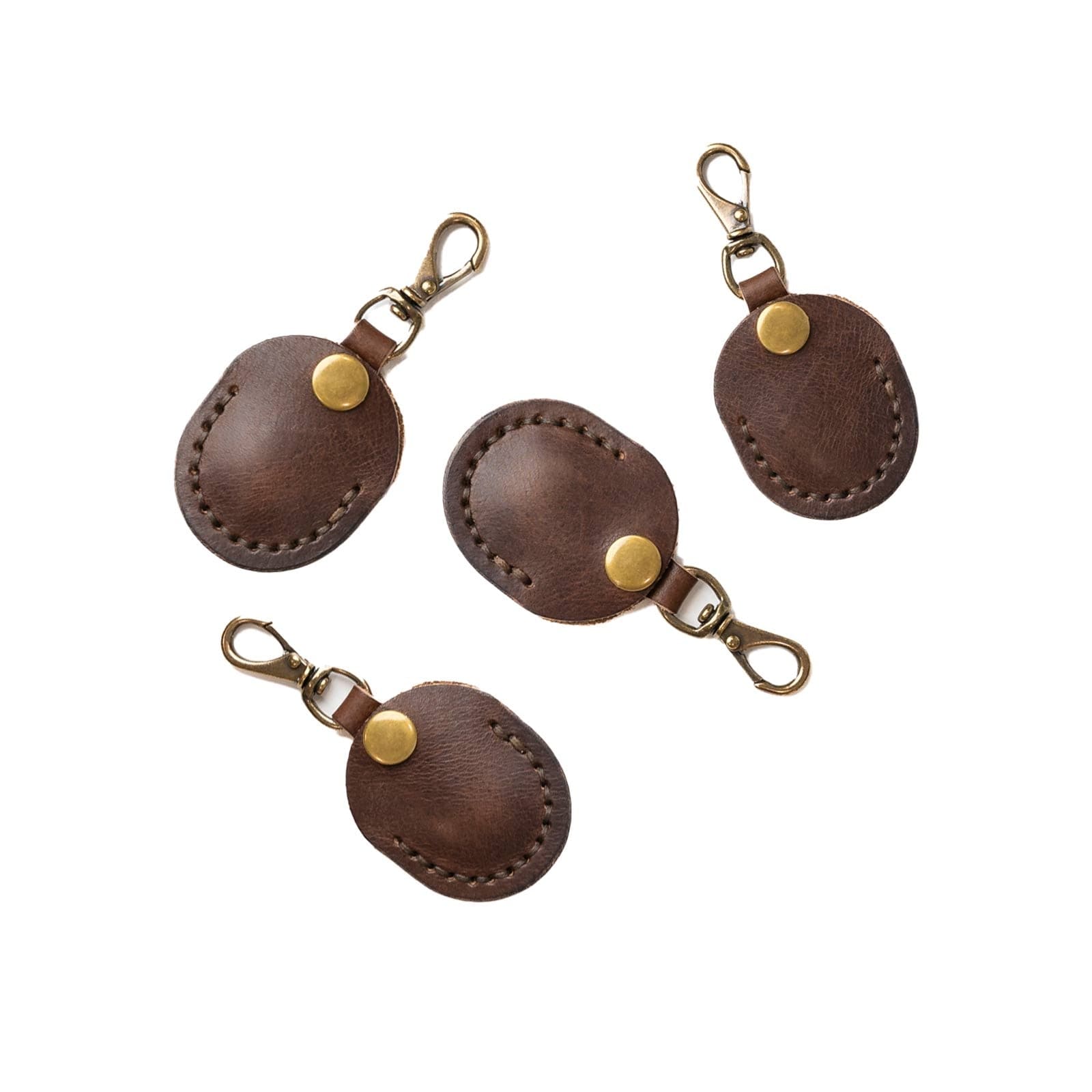 Premium Leather AirTag Case in Heritage Brown - Durable & Stylish Keychain Accessory for Travel, Luggage & Everyday Use