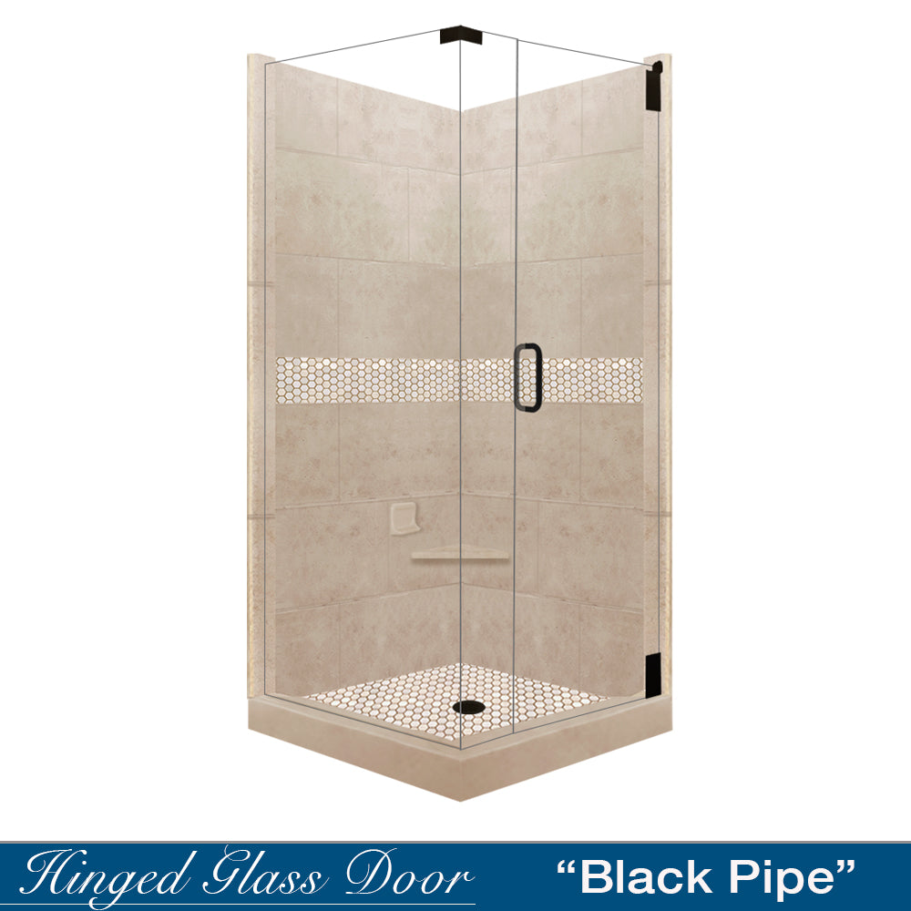 Premium Brown Sugar Sistine Stone & Honey Hex Mosaic Tile - DIY Shower Remodel Kit for Bathroom, Kitchen Backsplash & Flooring Accent Wall