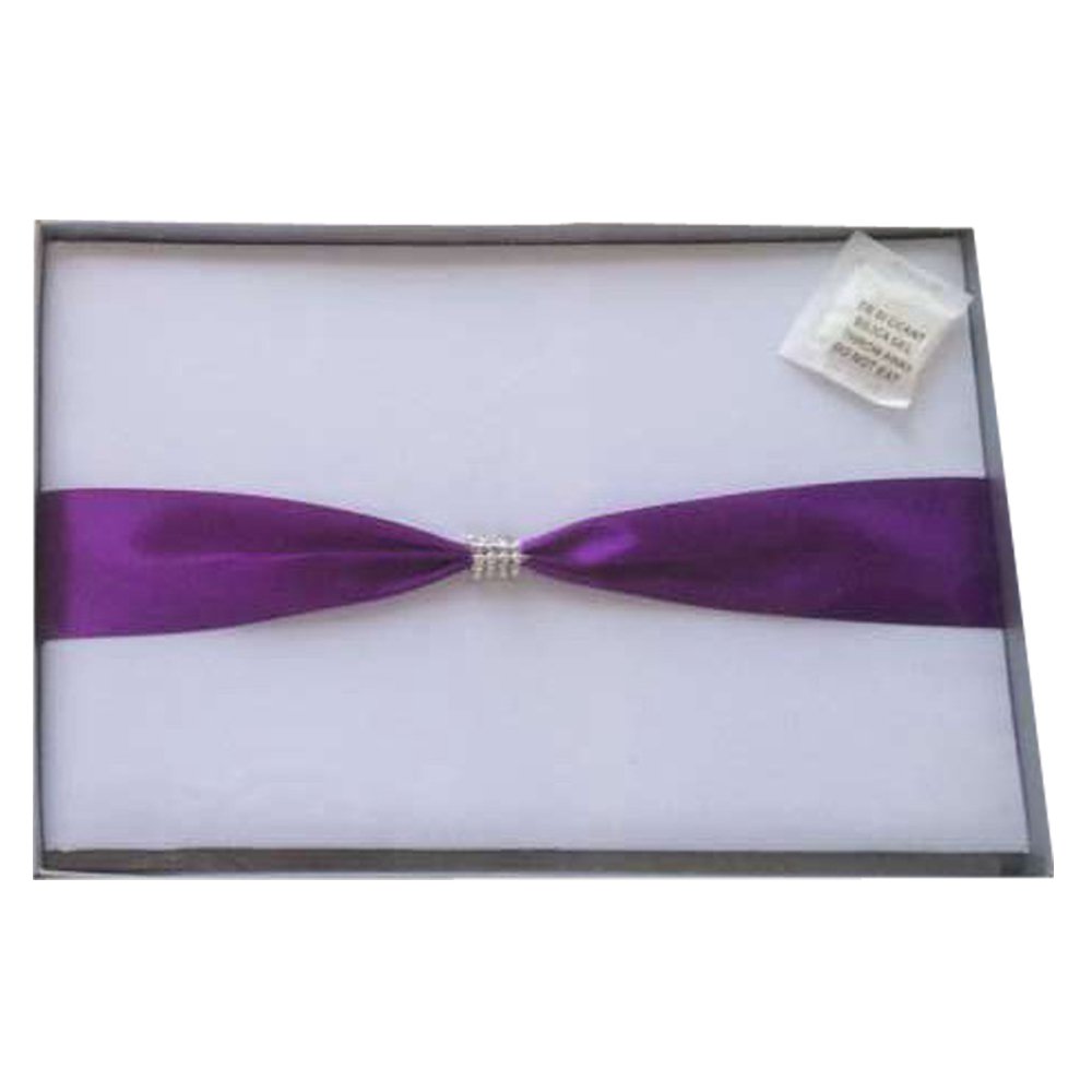 Elegant Purple Knot Wedding Guest Book Set with Rhinestone Decor and Pen - Perfect for Bridal Showers, Receptions, and Anniversary Celebrations