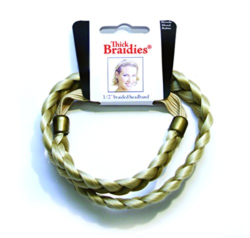 Thick Braided Headband for Women & Girls - Classic Synthetic Wig Hair Elastic Hairband - Perfect for Parties, Weddings & Everyday Wear - Blonde