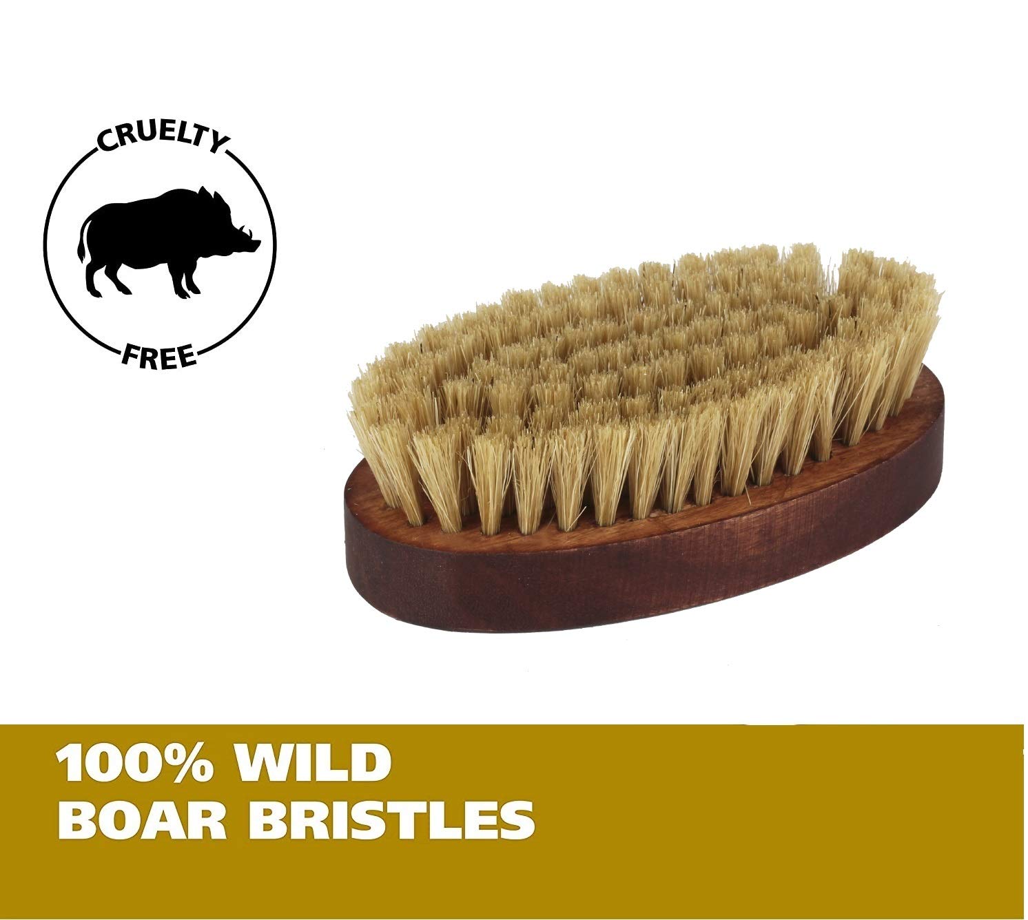 Premium Travel Beard Brush with Natural Boar Bristles & Walnut Wood Handle - Compact Tapered Design by CASTO - Perfect for Grooming On-The-Go, Travel Kits & Daily Beard Care Routine