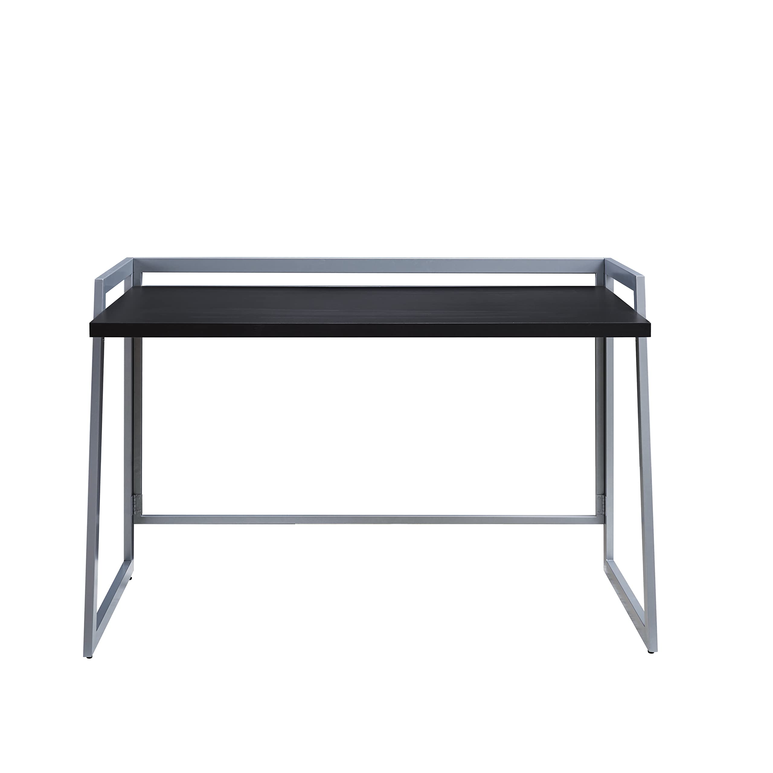 Leick Home 70004-BLKNK Mixed Metal and Wood Desk in Black/Nickel - Stylish Modern Office & Study Desk for Home Office, Workspace, and Dorm Room