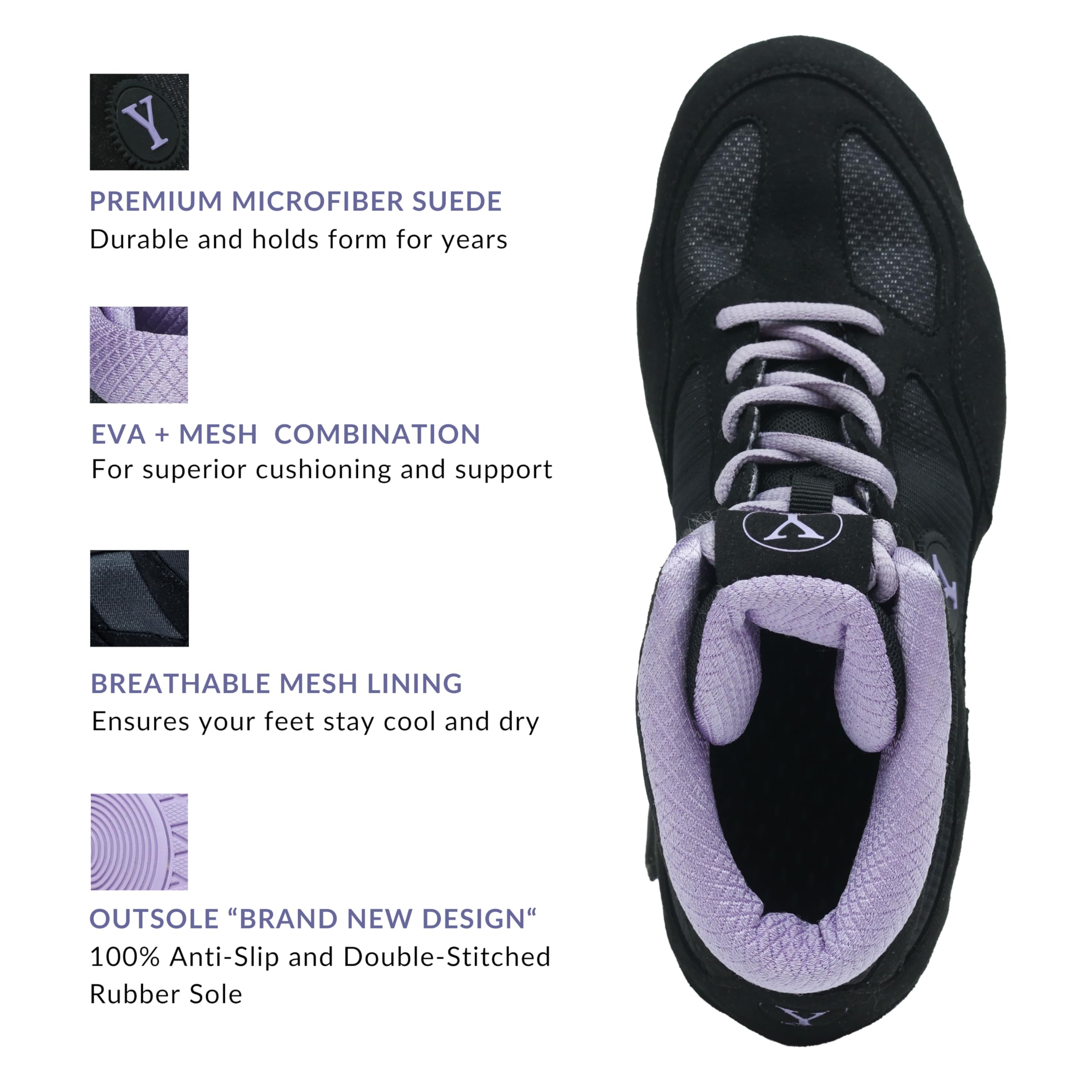 Defiant2 Women's Wrestling Shoes - 100% Anti-Slip Rubber Sole, Lightweight Boxing & MMA Shoes for Women | Durable Powerlifting & Weightlifting Training Footwear (Women's Sizes) - Perfect for Wrestling, MMA Training, Gym Workouts & CrossFit