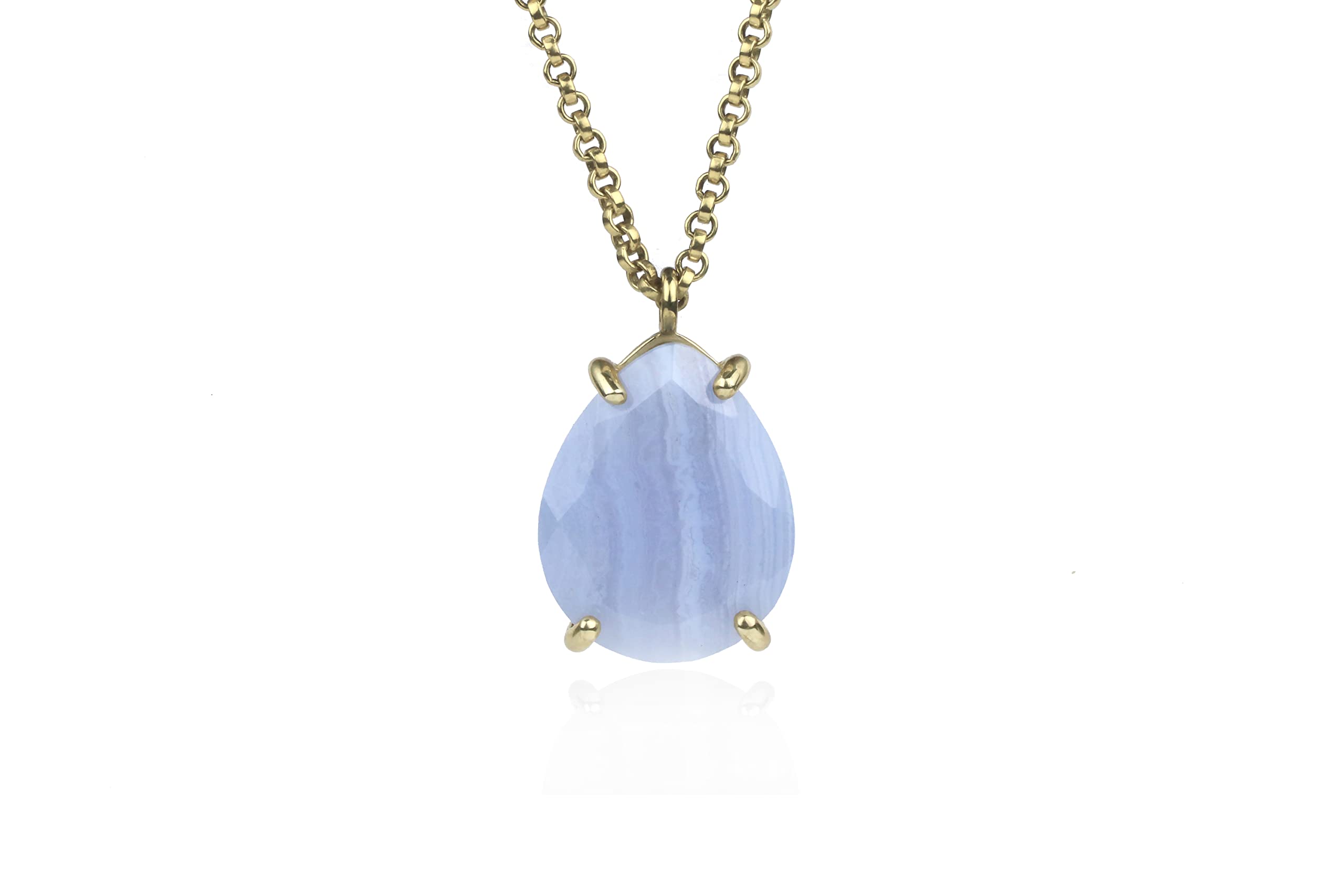 Handmade Silver Agate Pendant Necklace for Women - Elegant Teardrop Statement Jewelry - Perfect Gift for Mother's Day, Birthday & Graduation - Ideal for Office Wear, Date Nights and Special Occasions