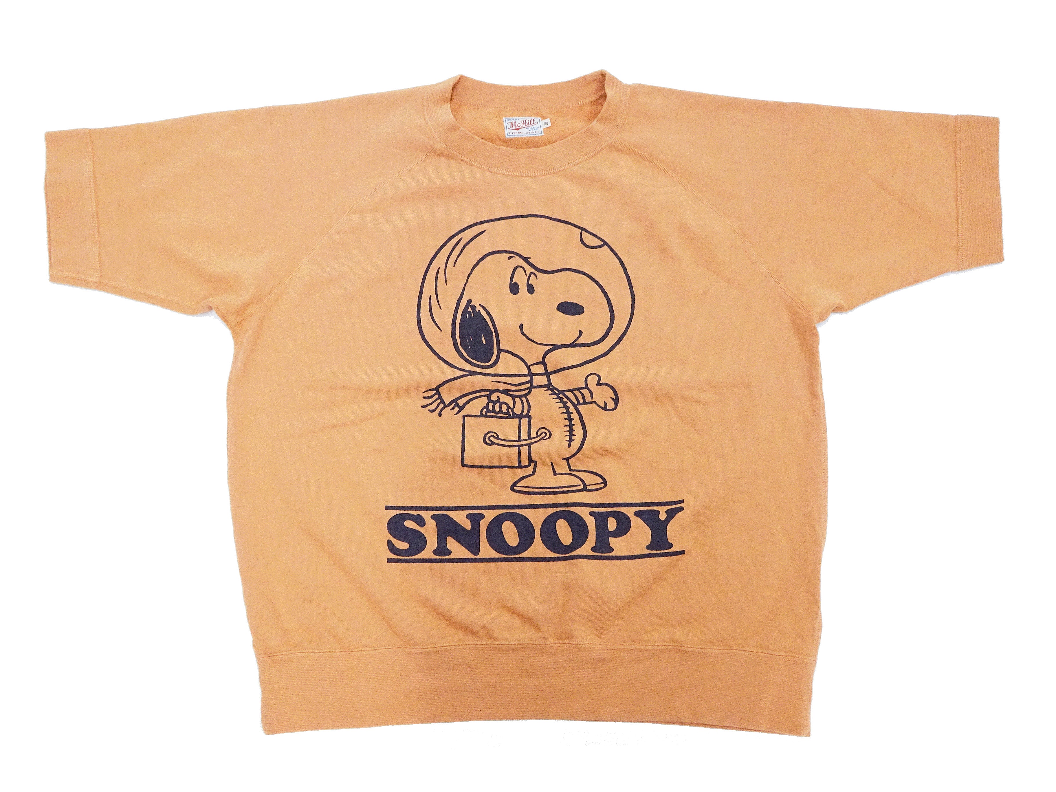 TOYS McCOY Men's Astronaut Snoopy Graphic Short Sleeve French Terry Sweatshirt - TMC2421 060 Faded Gold - Casual Wear & Street Style Fashion