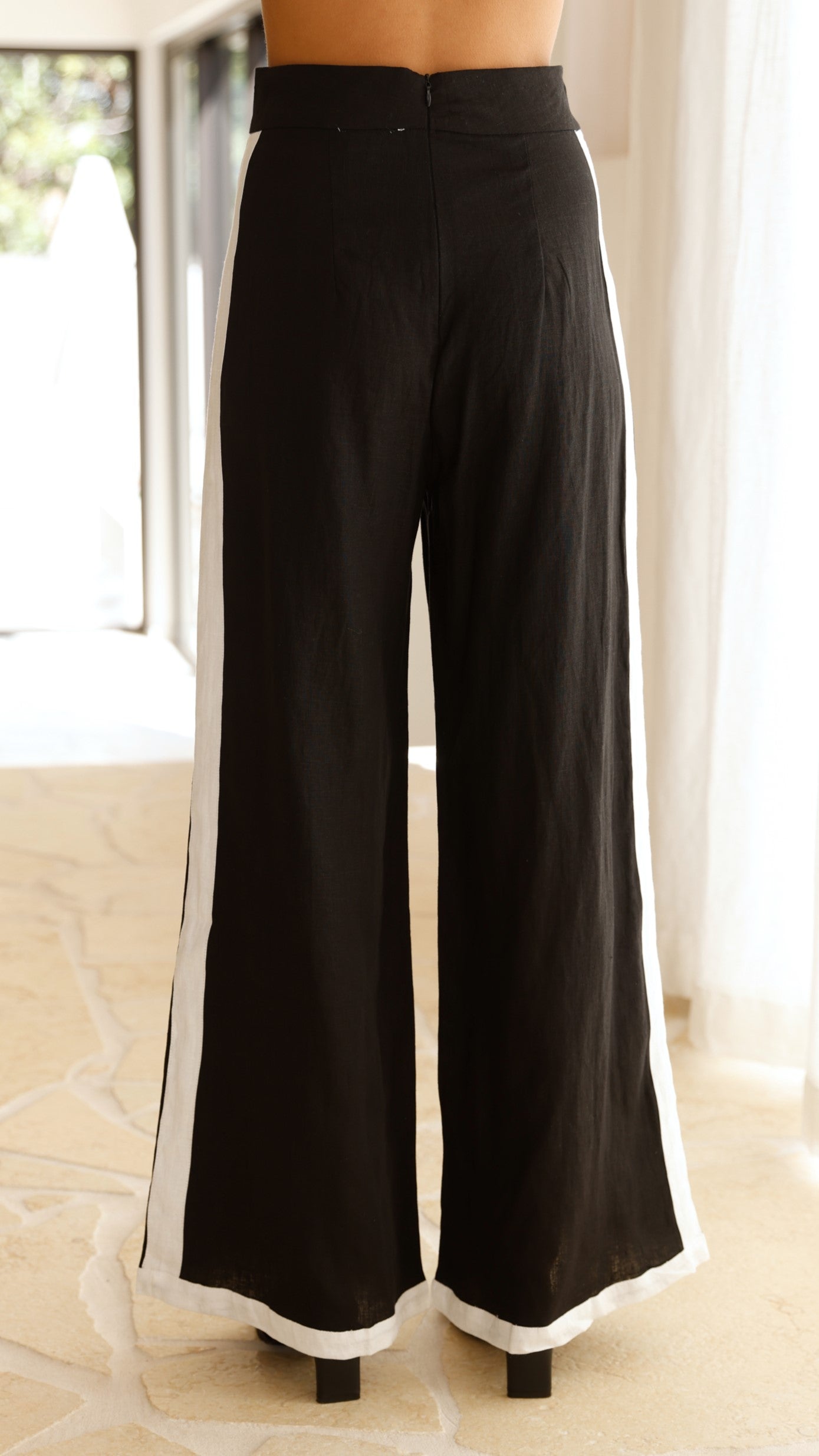 Janaina Women's High Waist Black Pants - Comfortable Stretchy Trousers for Work, Office & Casual Wear