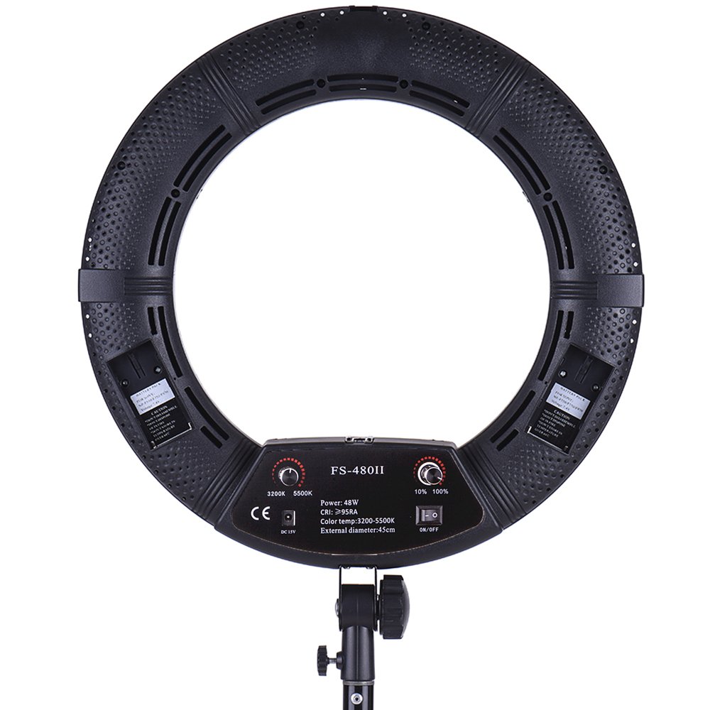 Yidoblo 18 Inch LED Ring Light Kit - 4800K-5600K Bi-Color Dimmable Photography Lighting with Phone Holder, Mirror & Tripod Stand - Perfect for Makeup, YouTube Videos, TikTok, Live Streaming & Portrait Photography