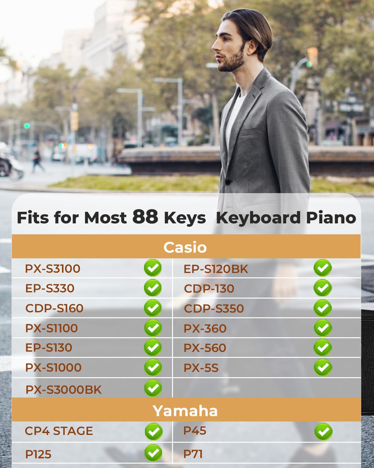Vangoa 88-Key Keyboard Case - Waterproof Padded Gig Bag for Electric Piano (52.7