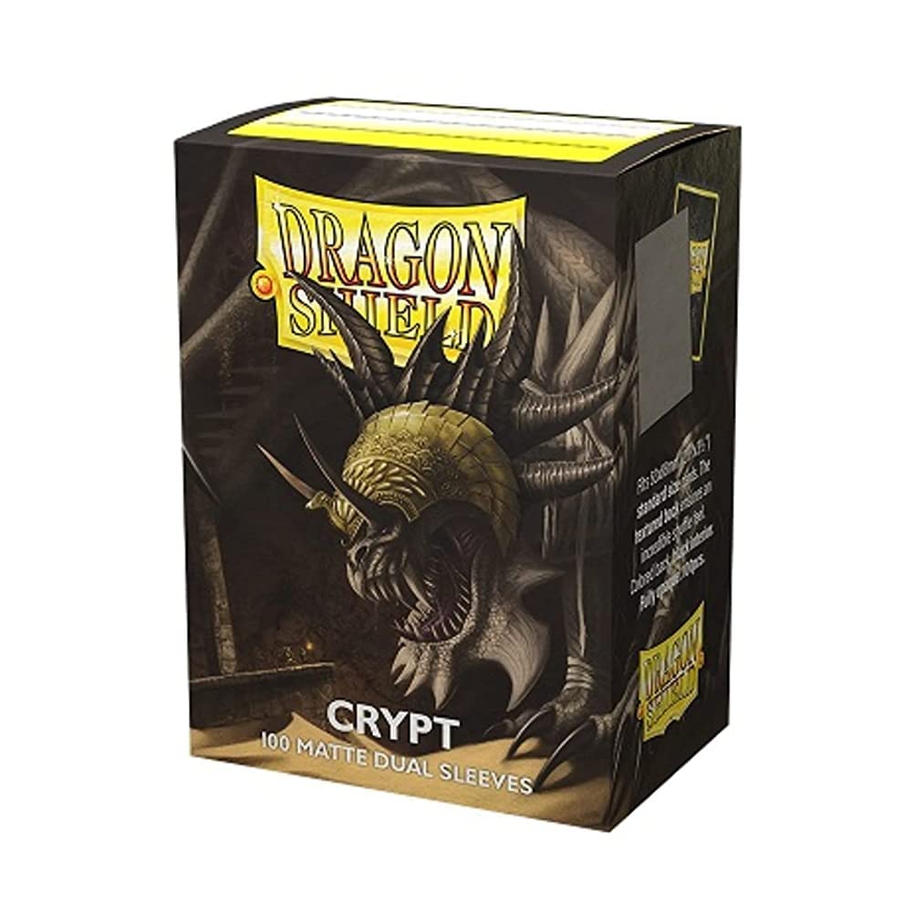 Arcane Tinmen Dragon Shield Matte Dual Sleeves - 100 CT Crypt - Ultra Smooth & Durable Card Protectors for MTG, Pokemon, Magic The Gathering, Flesh & Blood, Digimon (AT-15052) Black - Perfect for TCG Tournaments, Collectible Card Storage & Game Nights