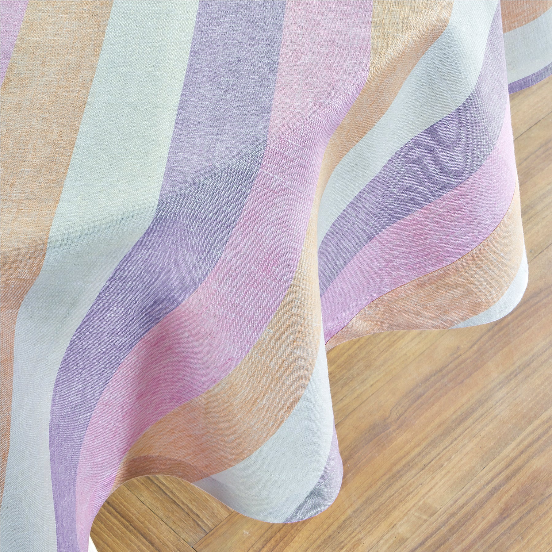 Premium Gelato Stripe Round Tablecloth - 60 Inch Washable Polyester Table Cover for Dining, Parties & Outdoor Events
