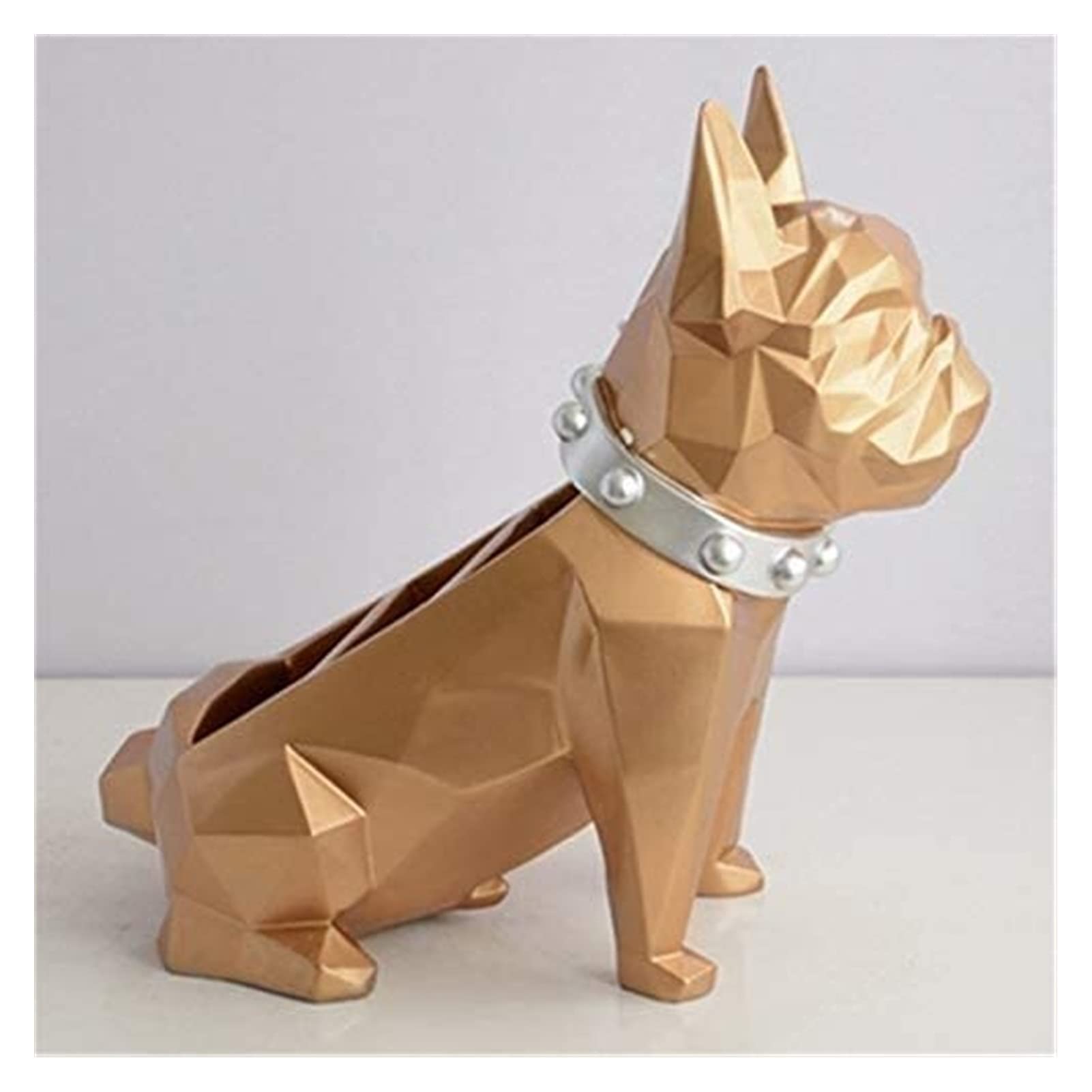 HAOKTSB Resin Bulldog Statue Storage Box - Handcrafted Home Decor Sculpture & Art Piece for Living Room, Office, or Gift (Gold)