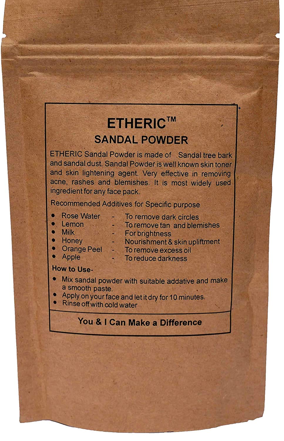 Etheric Sandal Powder for Skin Care - Natural Ayurvedic Foot & Body Scrub for Exfoliation & Softening - Perfect for Spa, Pedicure & Home Relaxation