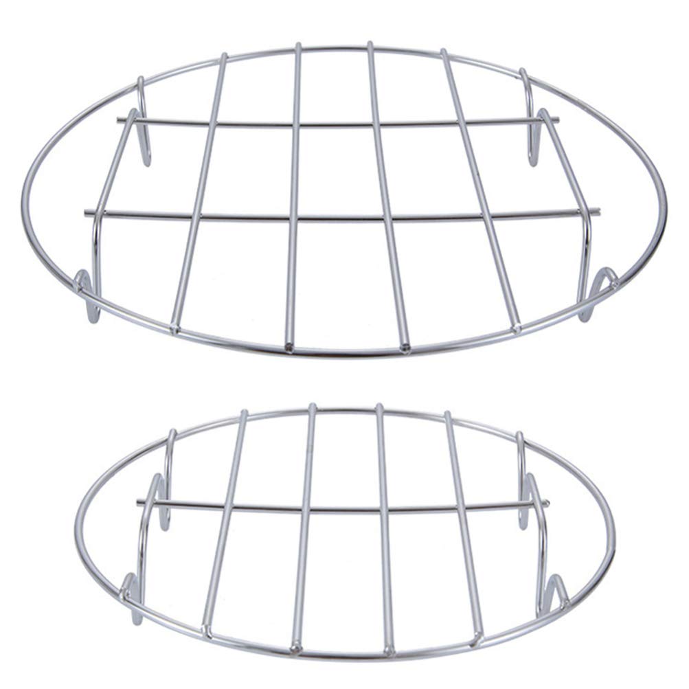 Hemoton 2-Pack Stainless Steel Steamer Rack - Multi-Functional Reusable Kitchen Steamer for Cooking, Food Steaming, Vegetables & Dumplings - Perfect for Stovetop, Instant Pot & Meal Prep