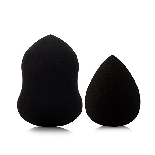 Young_Me Women's 2-Piece Professional Beauty Makeup Sponge Set - Flawless Foundation Blender & Puff Applicator with Dual Shapes (Black) | Perfect for Liquid, Cream & Powder Makeup Application