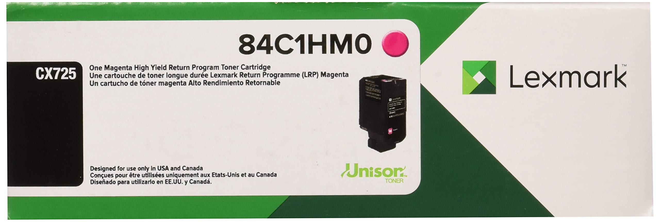 Lexmark LEX84C1HM0 Unison Original Magenta Toner Cartridge - 16,000 Page Yield for Lexmark CX725 Series | High-Quality Printer Ink Replacement for Office & Home Printing Needs