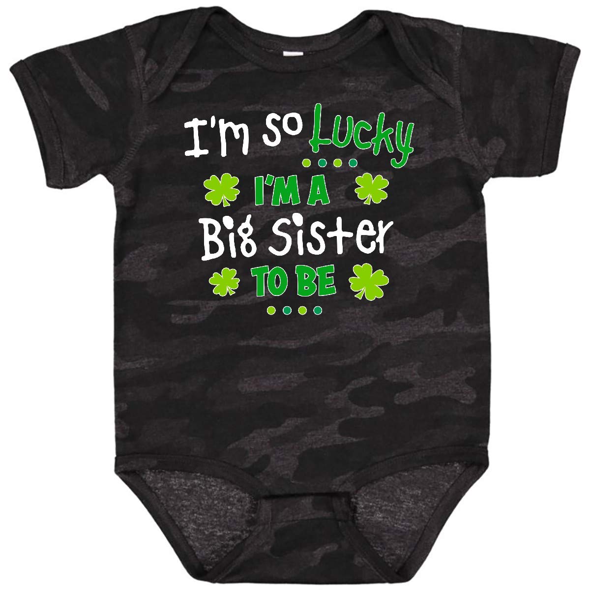 Inktastic 'I'm So Lucky I'm a Big Sister To Be' Baby Bodysuit - Cute Sibling Announcement Outfit for Newborns & Toddlers - Perfect for Gender Reveals, Baby Showers & Family Photos