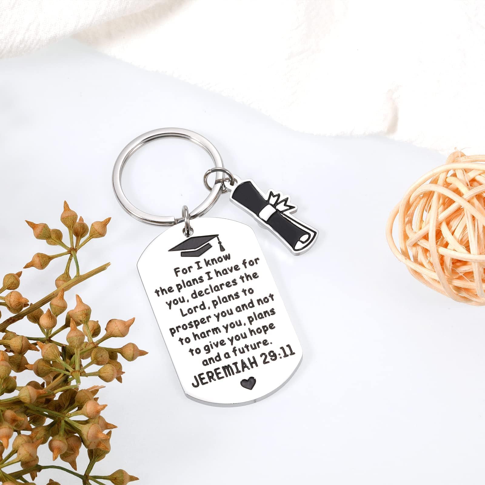 2025 Graduation Gifts for Women & Men - Inspirational Christian Keychain with Jeremiah 29:11 Verse - Perfect Senior Gift for Class of 2025 - Jesus Calling Graduation Present for Teen Boys & Girls - Ideal for Commencement Ceremonies, Year-End Celebrations & Religious Milestone Gifts