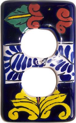 Vibrant Marigold Talavera Light Switch Cover - Hand-Painted Mexican Ceramic Outlet Plate - Perfect for Kitchen, Bathroom & Southwestern Home Decor