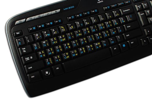 Russian Greek English Keyboard Stickers - Non-Transparent Black Background Labels for PC, Laptop & Notebook - Perfect for Multilingual Typing & Language Learning