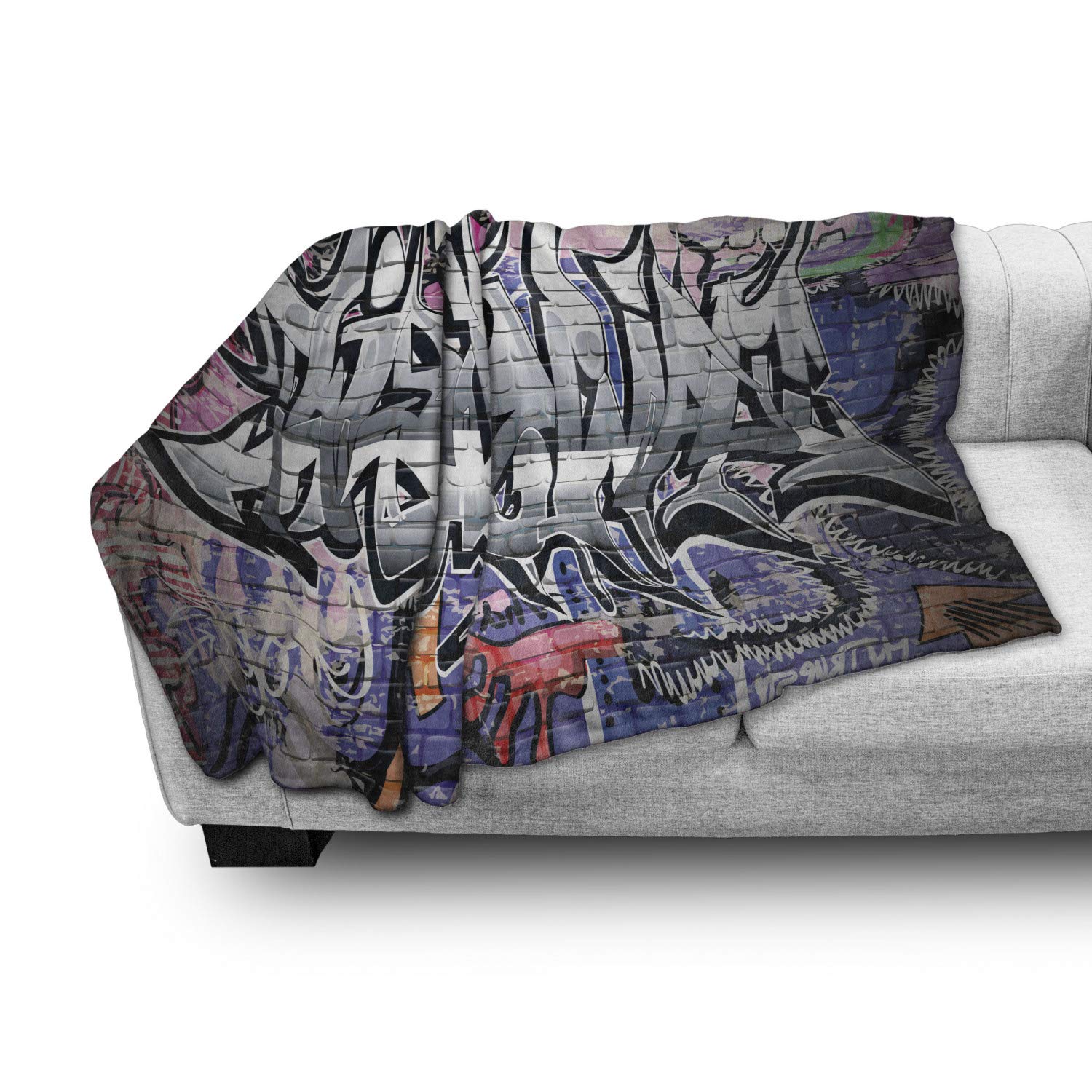 Ambesonne Urban Graffiti Throw Blanket - 50