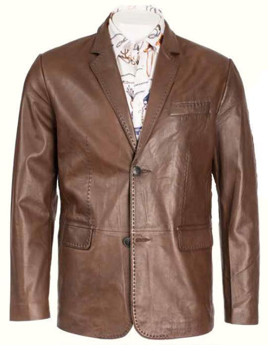 Men's Brown Leather Blazer Jacket - Premium Genuine Leather Coat for Business & Casual Wear | Formal Office Attire & Night Out Fashion | InSerch