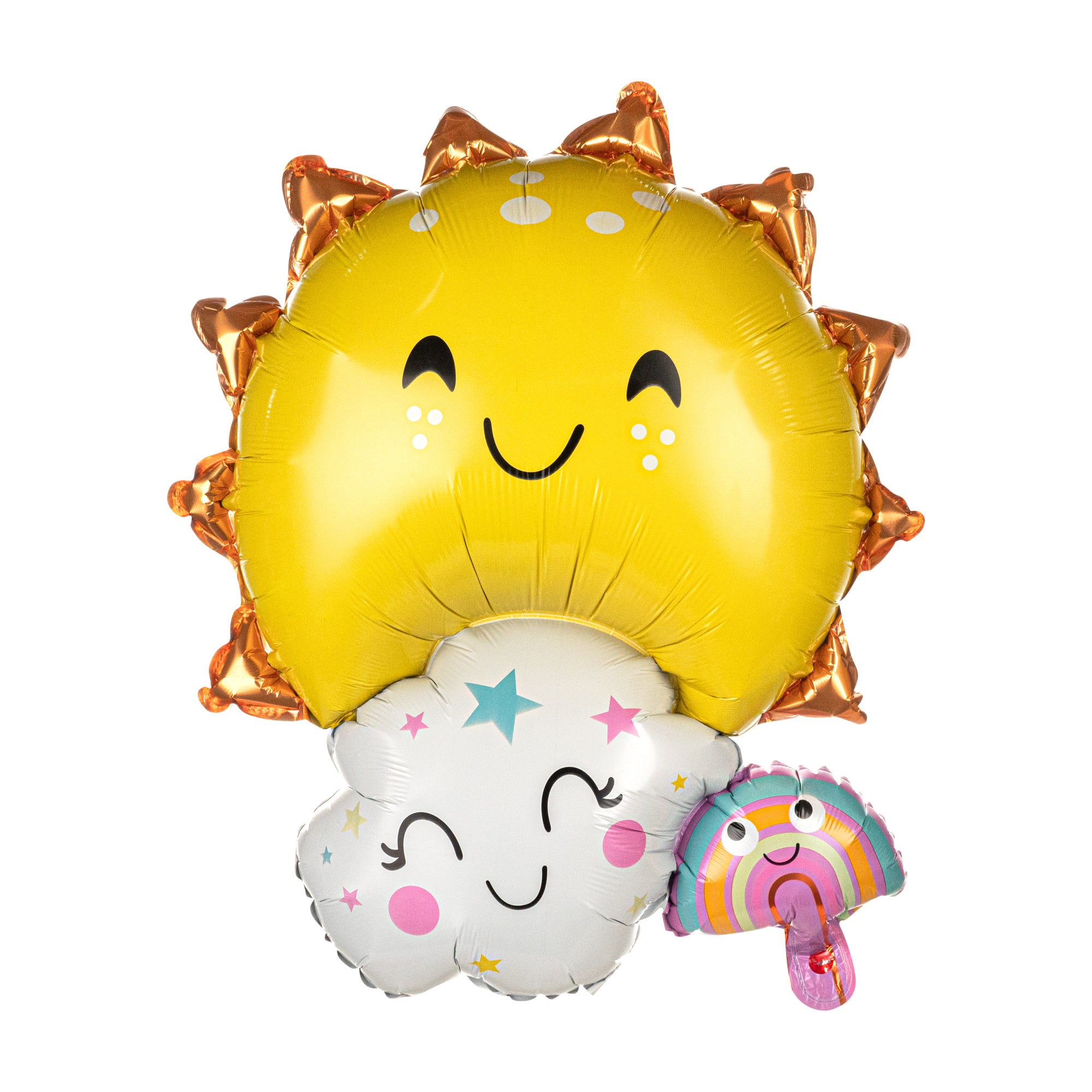 Balloonify Mylar Sun Cloud Rainbow Family Balloons 30.25x23.25 Inch - 100 Count Party Decorations for Birthday, Baby Shower & Outdoor Events
