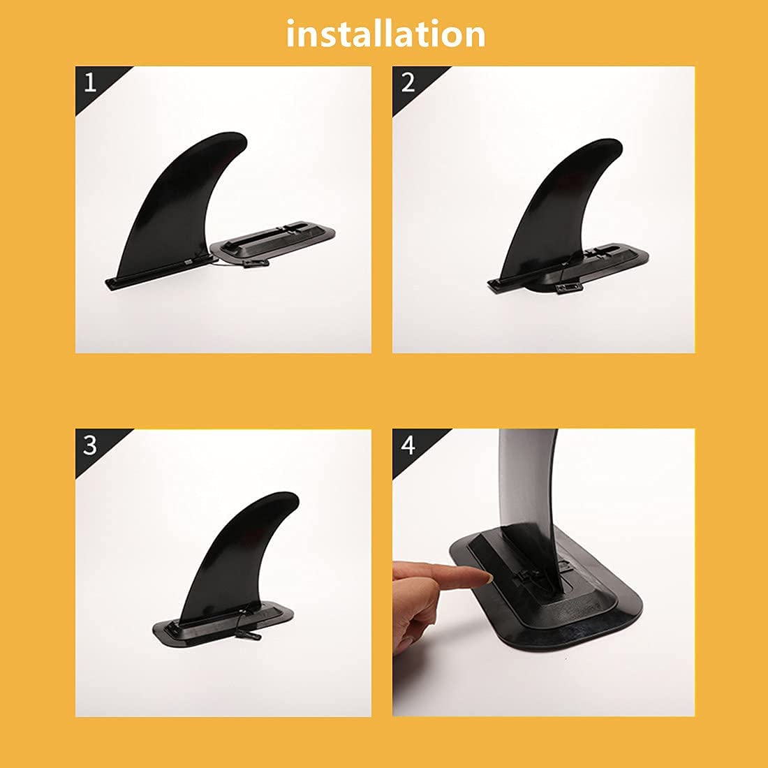 9 Inch Surfing Fin - Detachable SUP Fin for Longboard, Paddle Board & Kayak | Durable Center Fin & Tail Rudder for Enhanced Stability & Performance | Perfect for Ocean Surfing, SUP Adventures & Kayaking