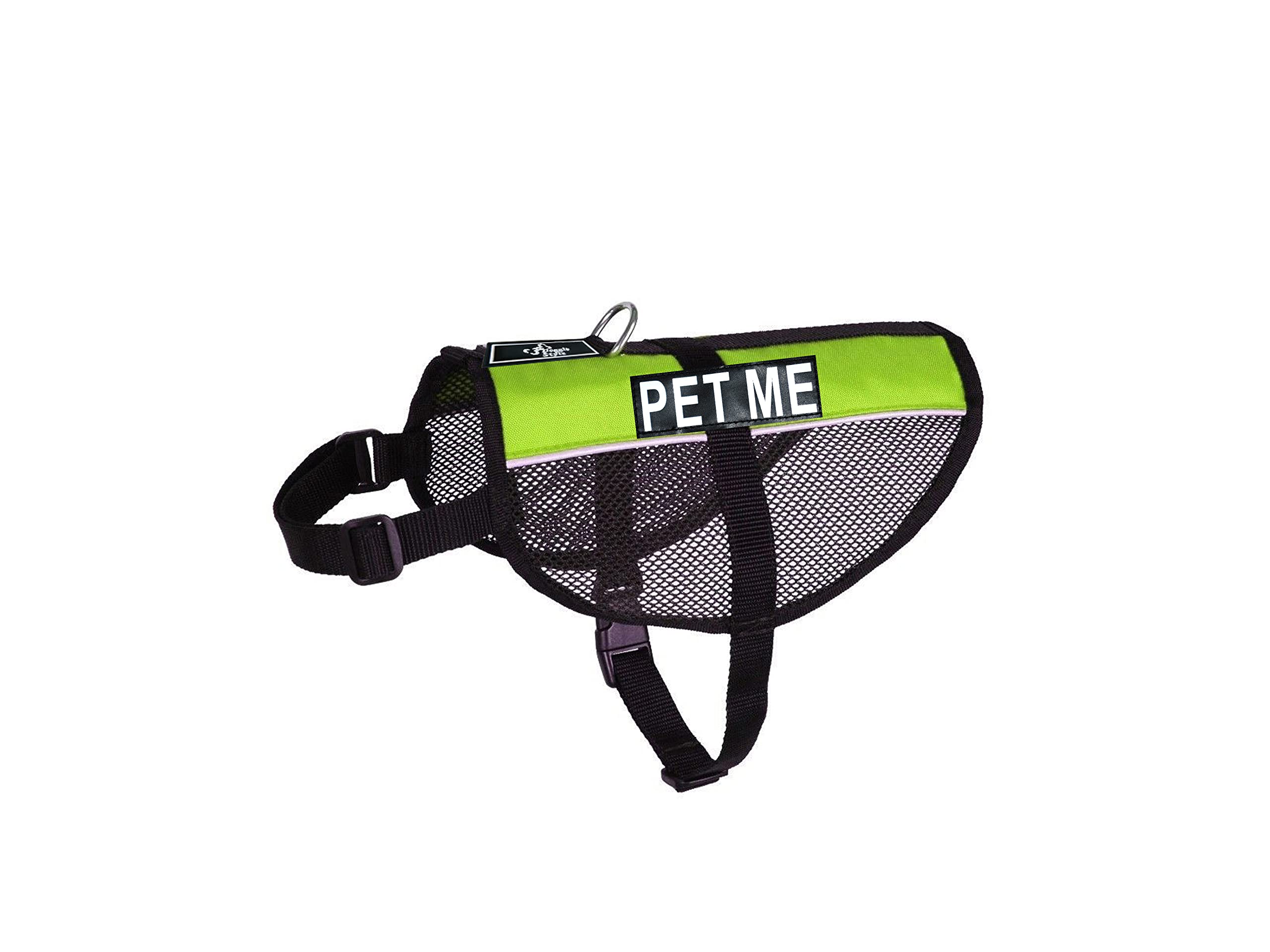 Service Dog Mesh Vest Harness - Cool & Comfortable Nylon with 2 Reflective PET ME Patches - Perfect for Training, Outdoor Adventures & Public Access - Measure Your Dog Before Ordering