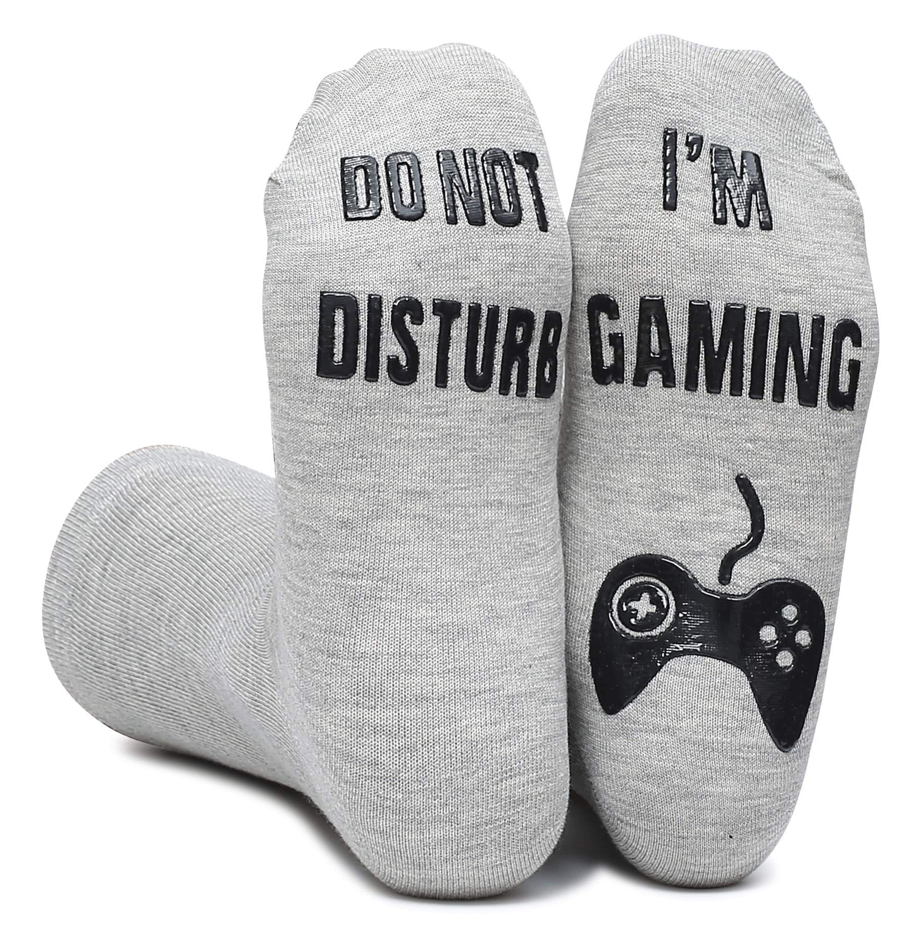 Henwarry Do Not Disturb Gaming Socks - Funny Cotton Crew Novelty Socks for Gamers - Perfect Gift for Men & Women - Comfortable for Gaming, Relaxing & Lounge Wear