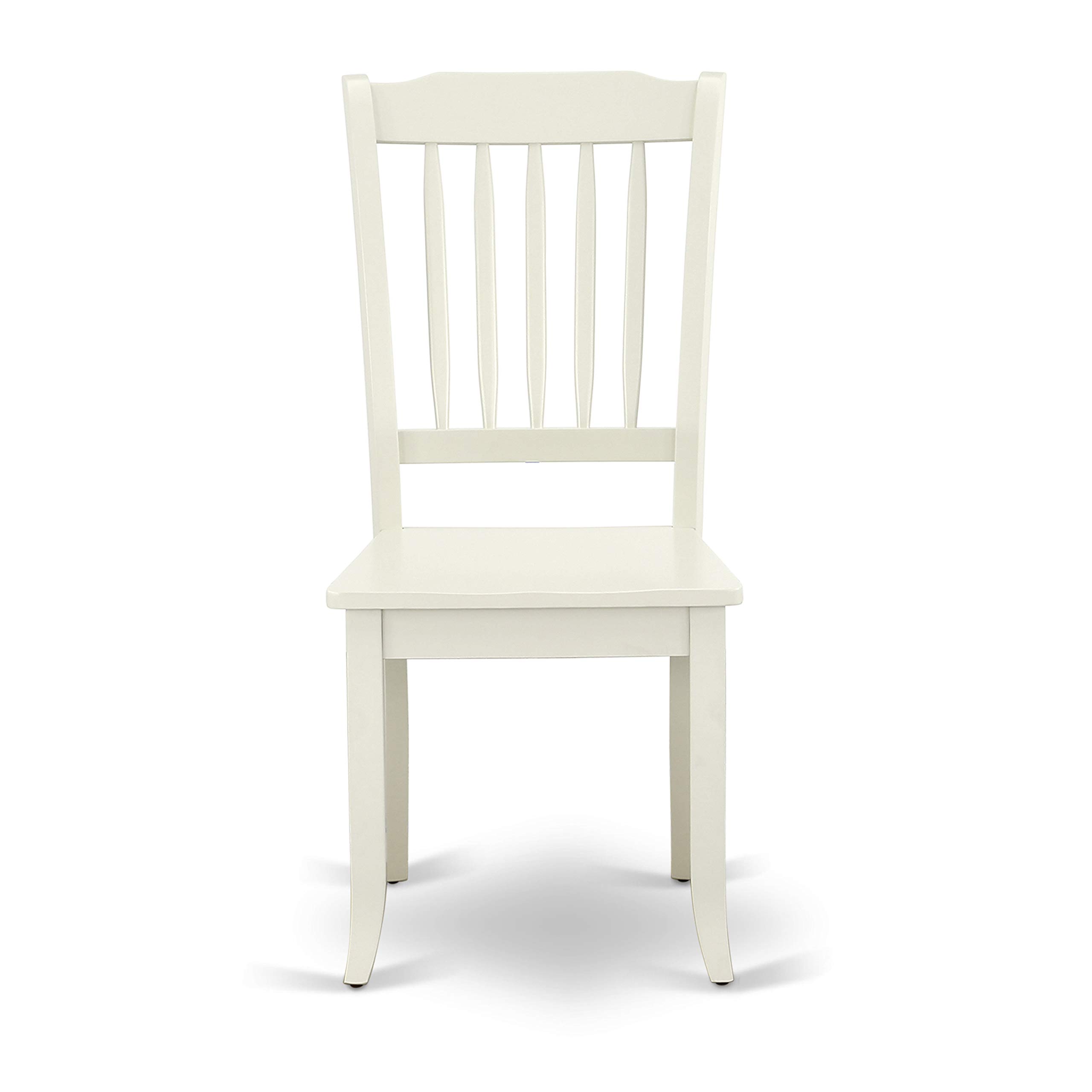 East West Furniture SHDA3-LWH-W 3-Piece Round Kitchen Dining Table Set with Pedestal Base & 2 Chairs, 42x42 Inch, Linen White - Perfect for Small Spaces, Apartments, Breakfast Nooks & Cozy Dining Areas