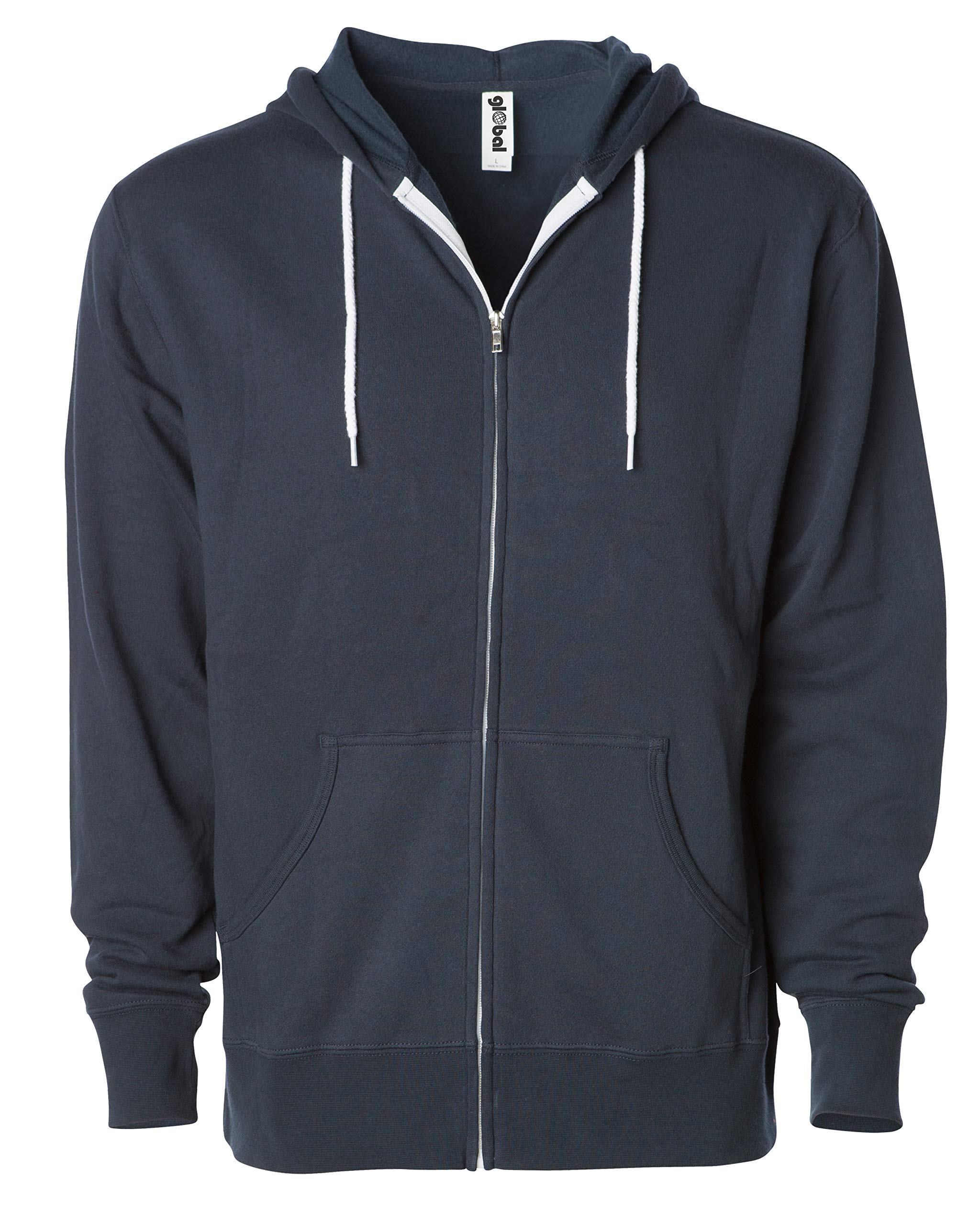 Global Blank Men's & Women's Zip-Up Hoodie Sweatshirt - Stylish & Comfortable Fleece Jacket for Casual Wear, Gym, and Outdoor Activities