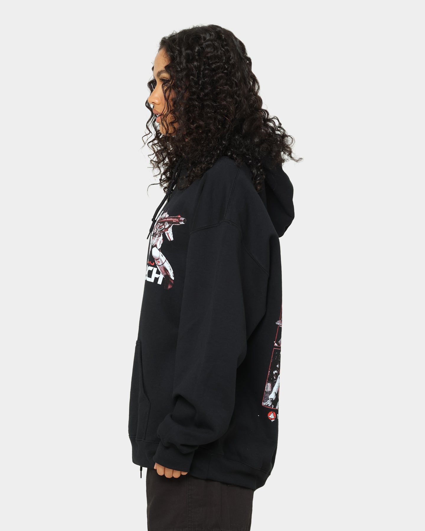 American Thrift X Robotech VF1J Black Hoodie - Stylish Anime-Inspired Pullover for Cosplay, Casual Wear & Fan Conventions