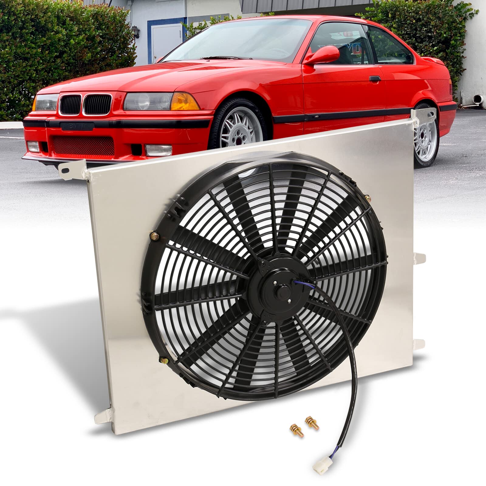 Aluminum Radiator Fan Shroud Kit with 16