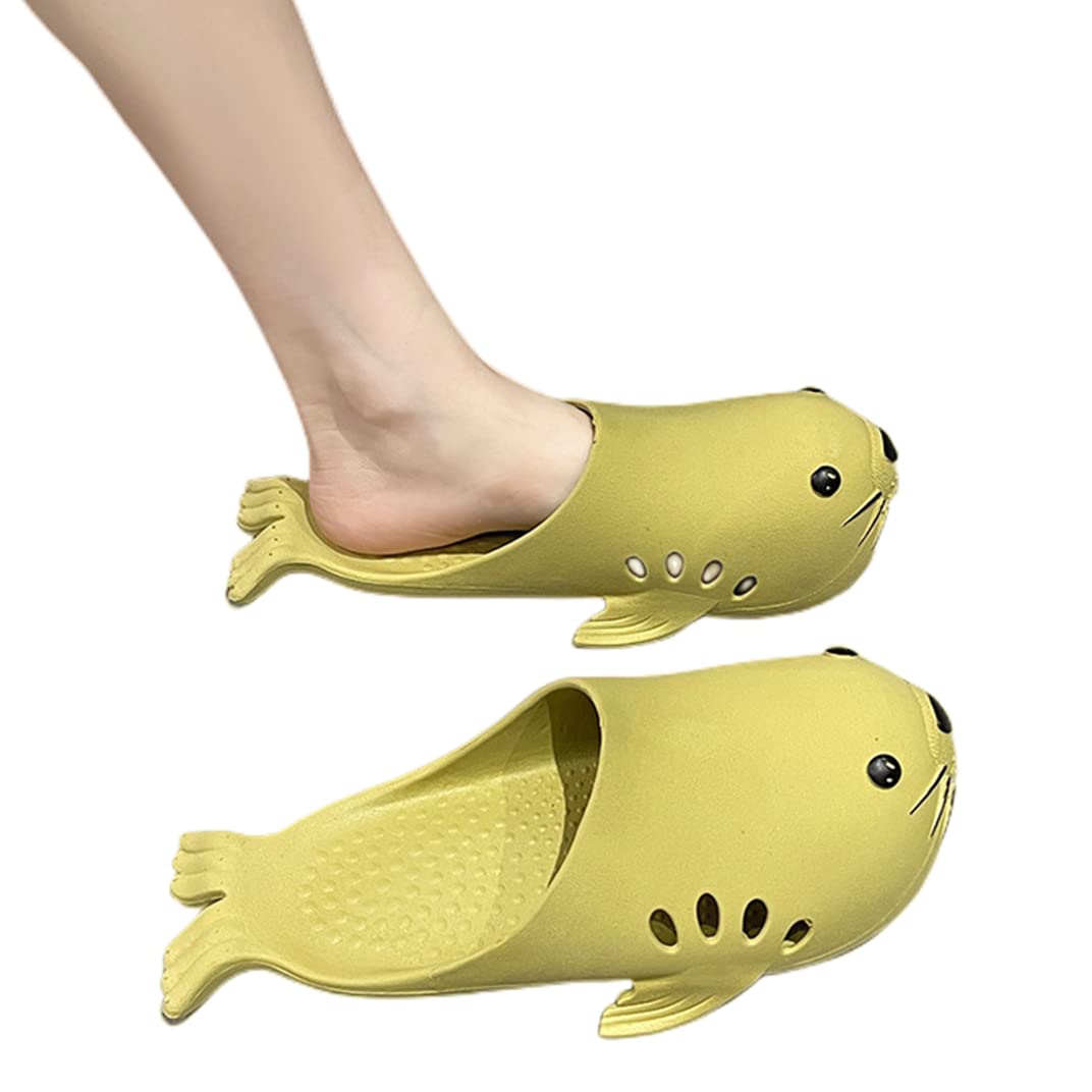 Sea Lion Slippers for Men & Women - Soft Animal House Slippers, Breathable Summer Beach Slides & Indoor Shower Shoes - Perfect for Home, Poolside, and Beach Vacations