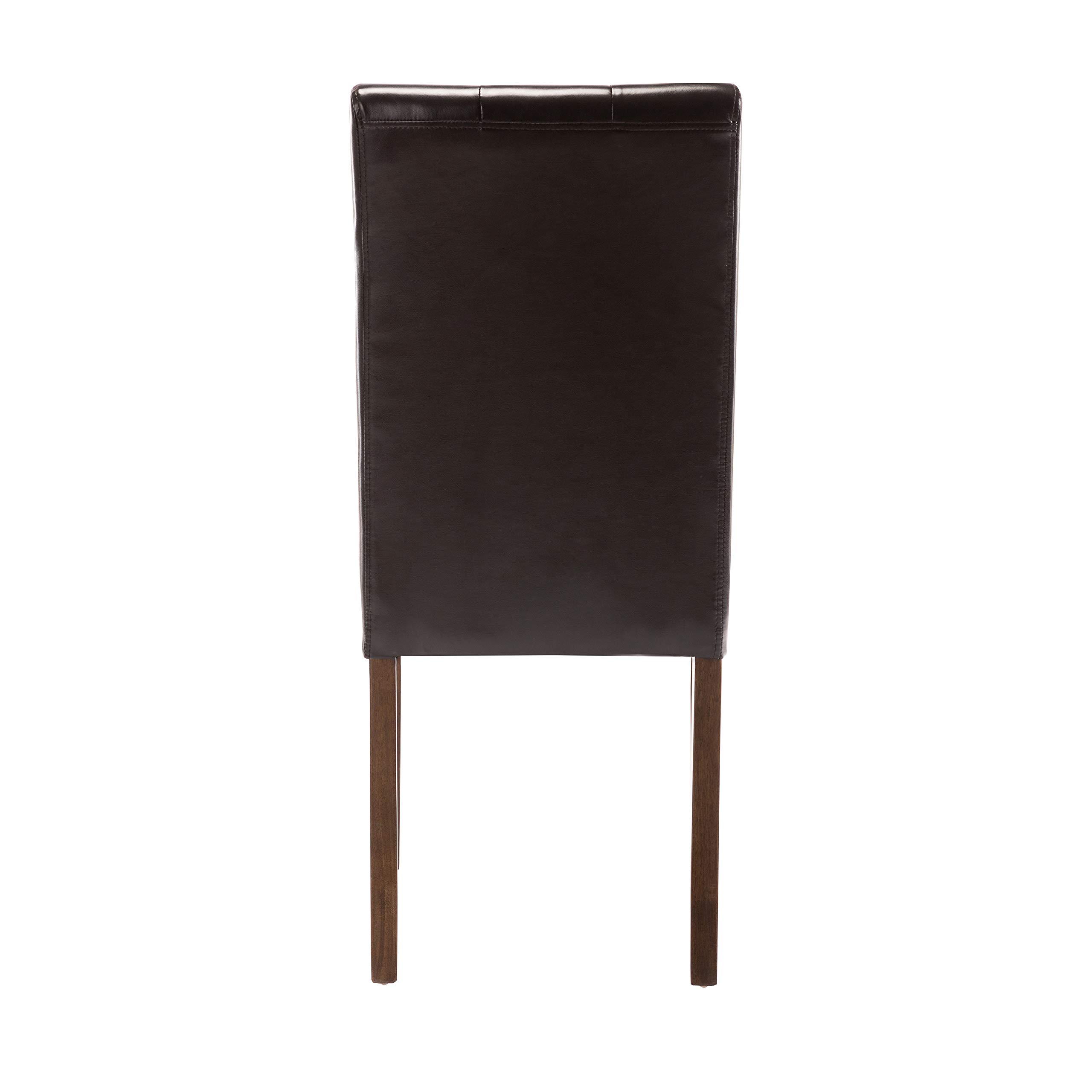 Porthos Home Hough Set of 2 Modern Dining Chairs - Tall Back PU Leather Upholstered, Button Tufted Design with Sturdy Rubberwood Legs, Armless Space Saving for Small Dining Rooms, Kitchens, Breakfast Nooks & Compact Spaces
