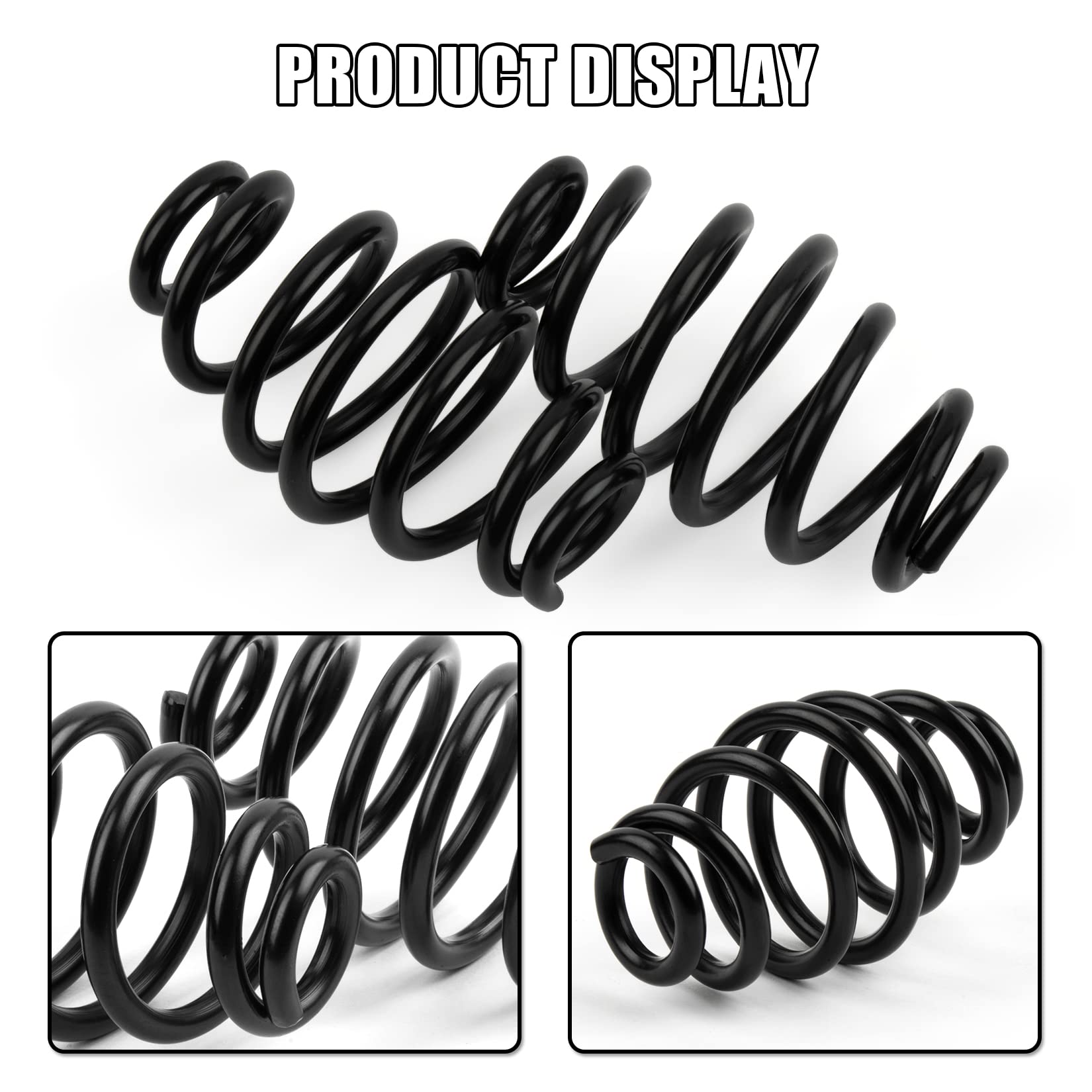 PSLER Motorcycle Coils Spiral Seat Spring Kit - 2 Pack 3 Inch Black Steel Solo Seat Barrel Springs for Harley Touring Softail Sportster Dyna Bobber Chopper - Perfect for Custom Bike Builds & Seat Upgrades