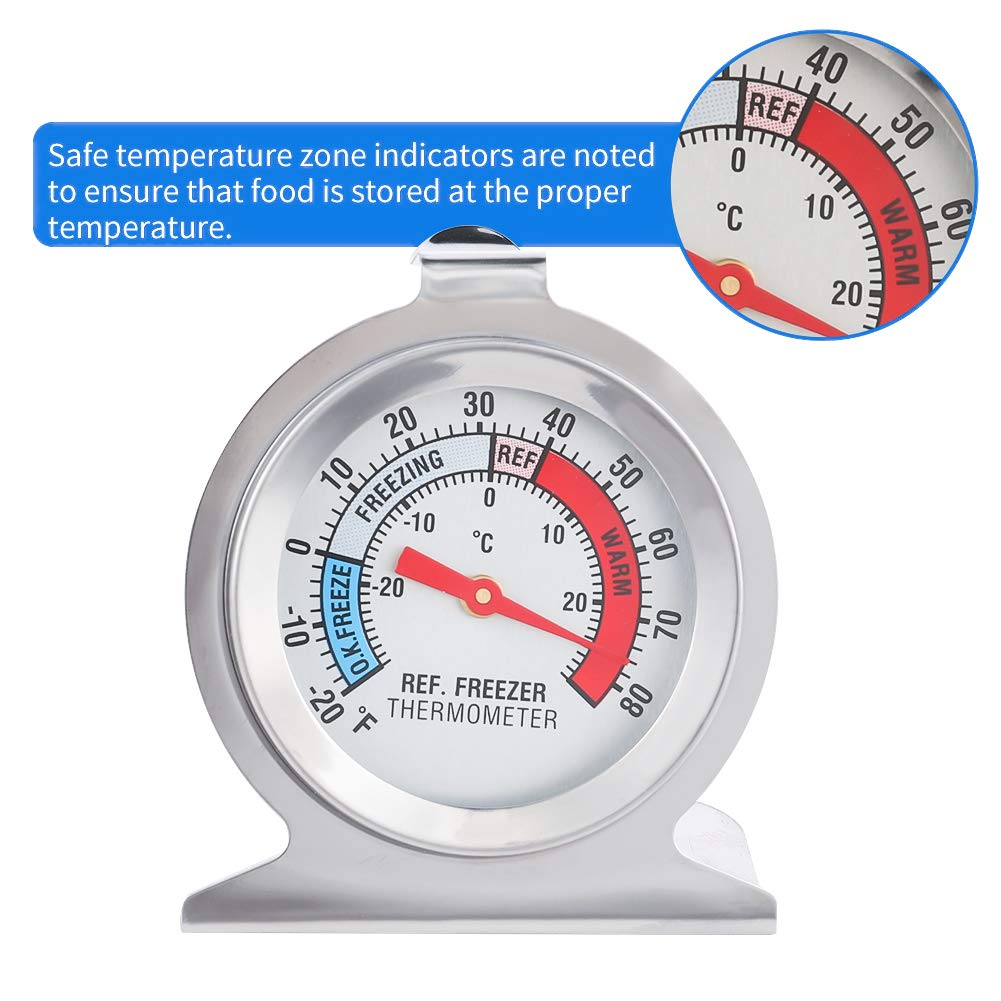 Refrigerator Freezer Thermometer - Large Dial Digital Temperature Gauge for Fridge, Cooler & Freezer (4-Pack) | Perfect for Home Kitchen, Restaurant & Food Storage Monitoring