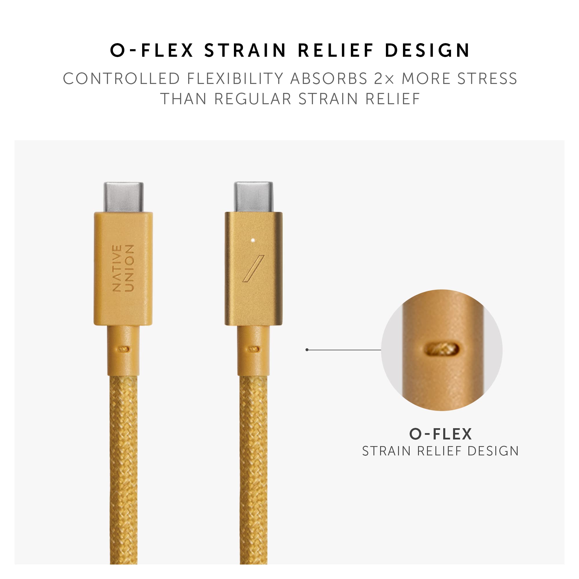 Native Union Type-C Belt Cable Pro - 240W USB-C to USB-C 8ft Ultra-Strong Nylon Braided Charging Cable with Leather Strap | Compatible with iPhone 16, 16 Pro Max, MacBook Pro 14