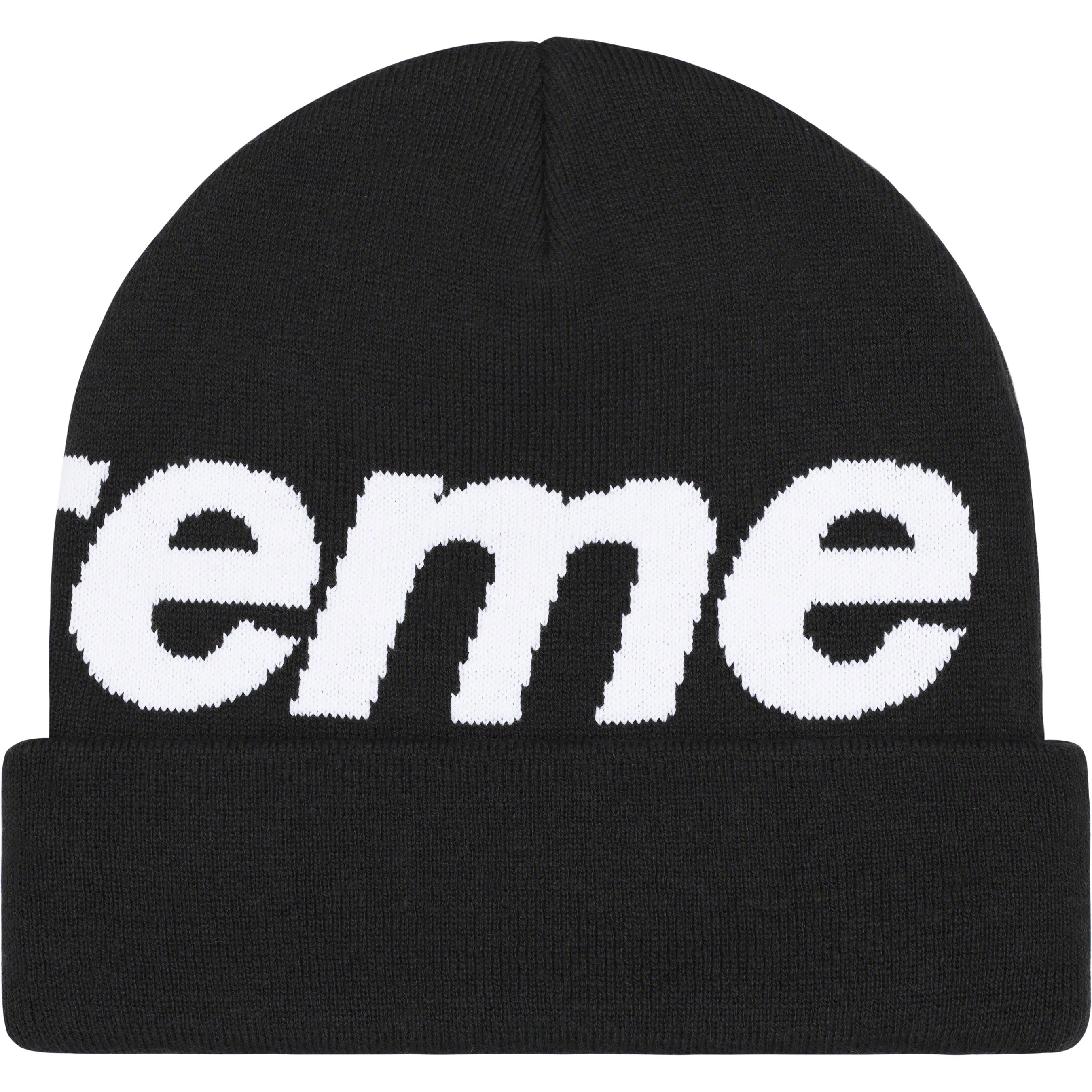 SUPREME 23FW BIG LOGO BEANIE - Winter Warm Knit Hat for Men & Women - Fashionable Streetwear Accessory for Cold Weather, Outdoor Activities, and Urban Style